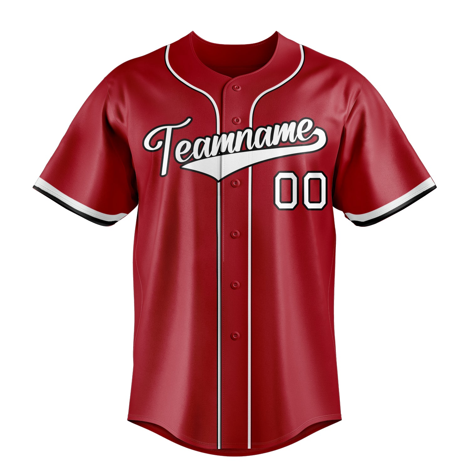 Custom Red & White Color Fan Baseball Jersey