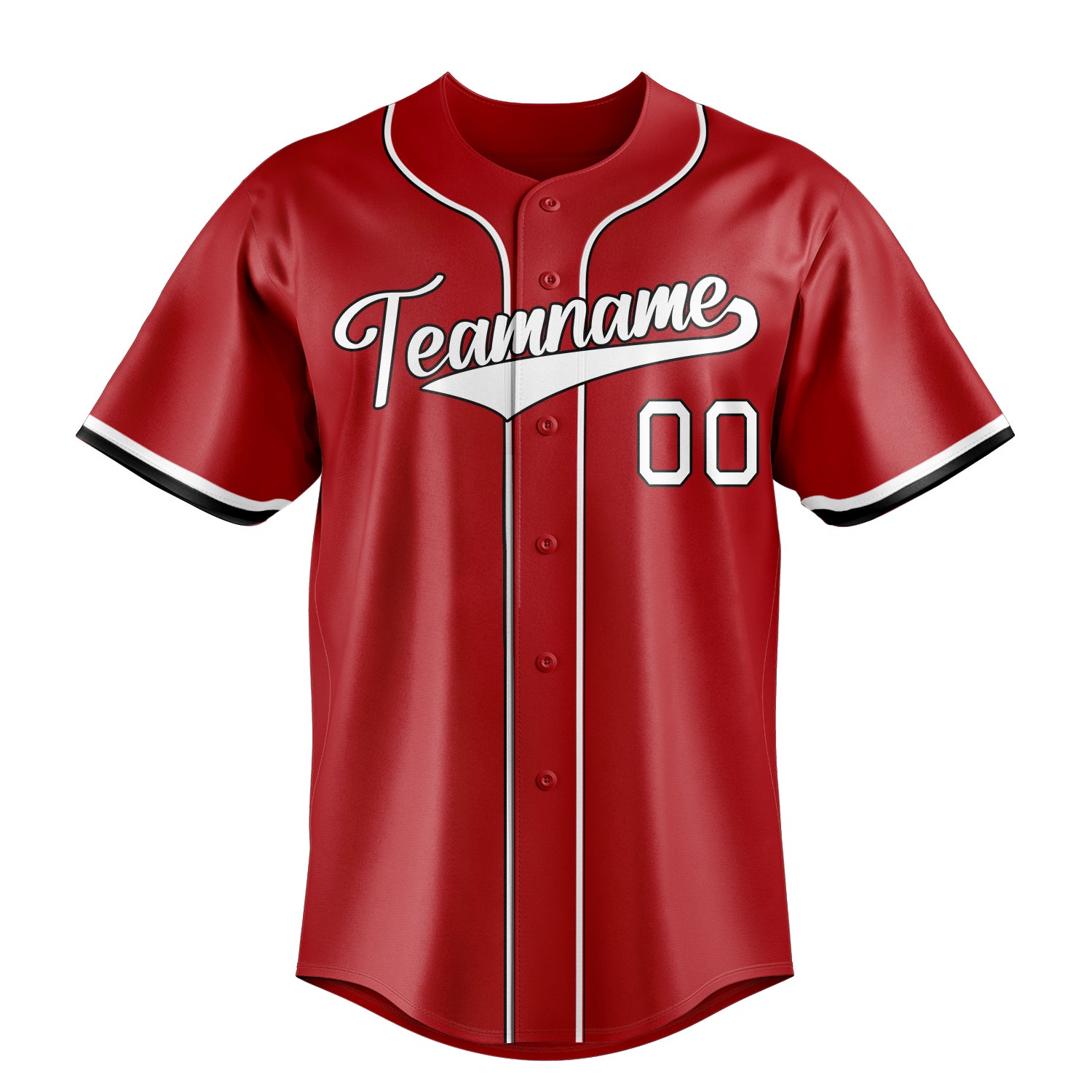 Custom Red & White Color Fan Baseball Jersey