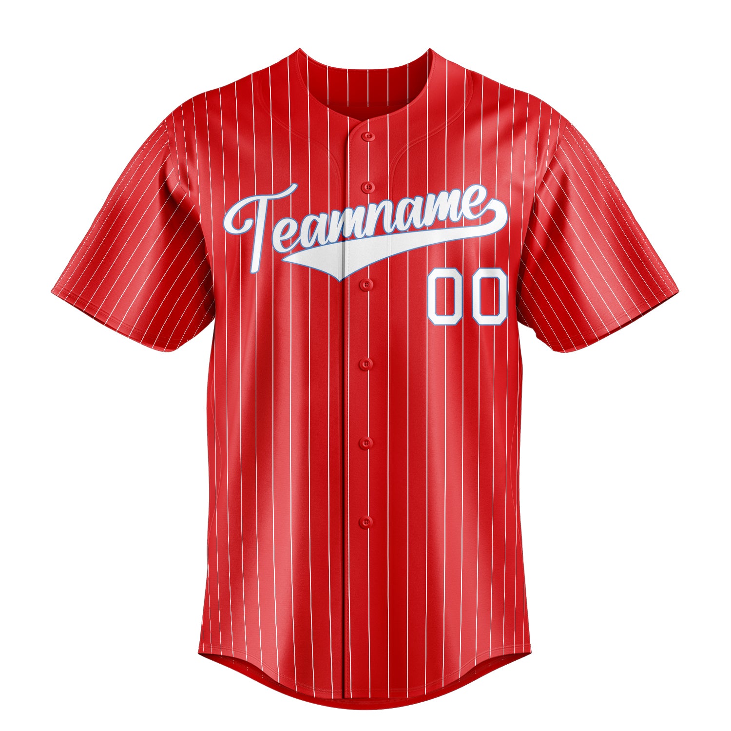 Custom Red & White White Pinstripe Fan Baseball Jersey