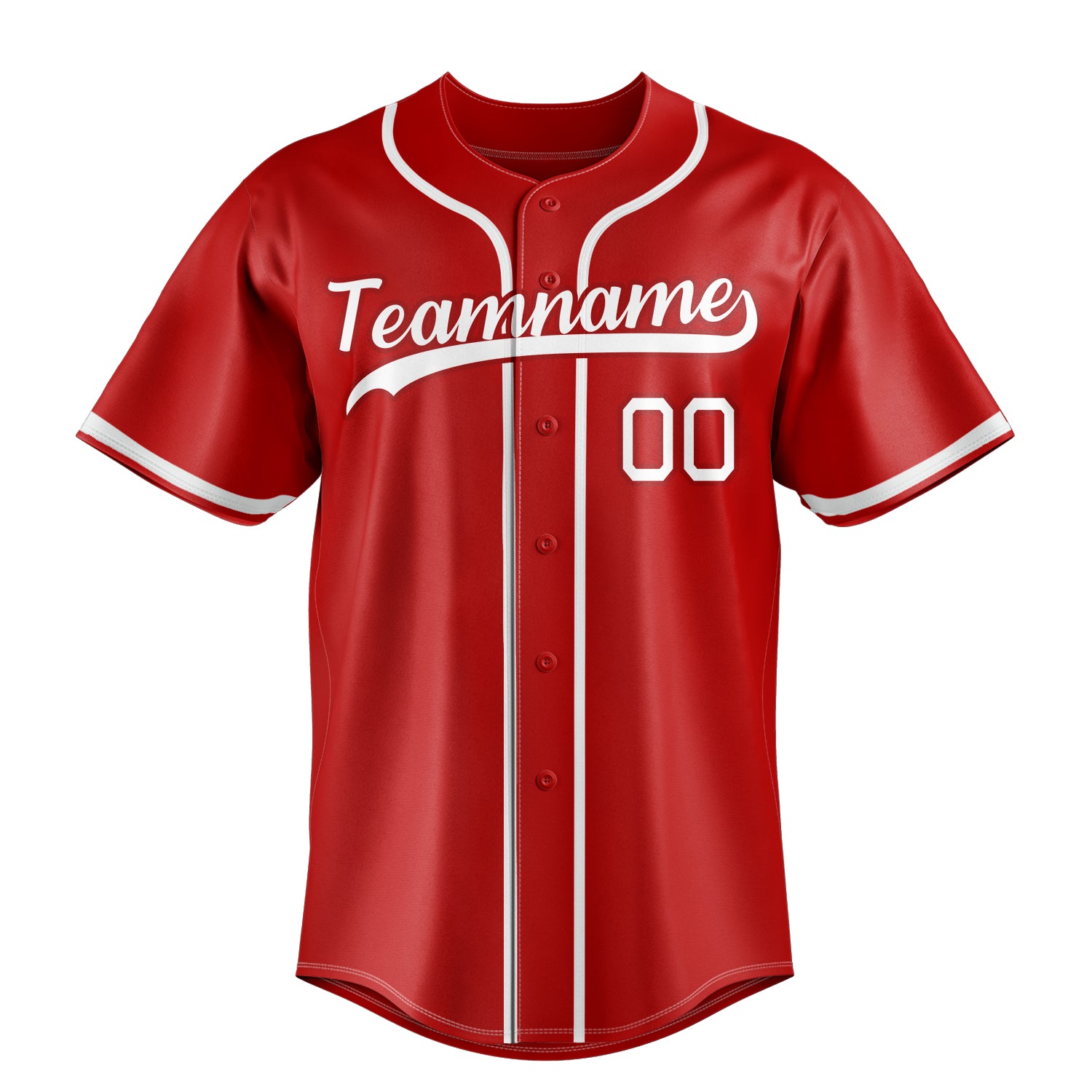 Custom Red & White Color Fan Baseball Jersey