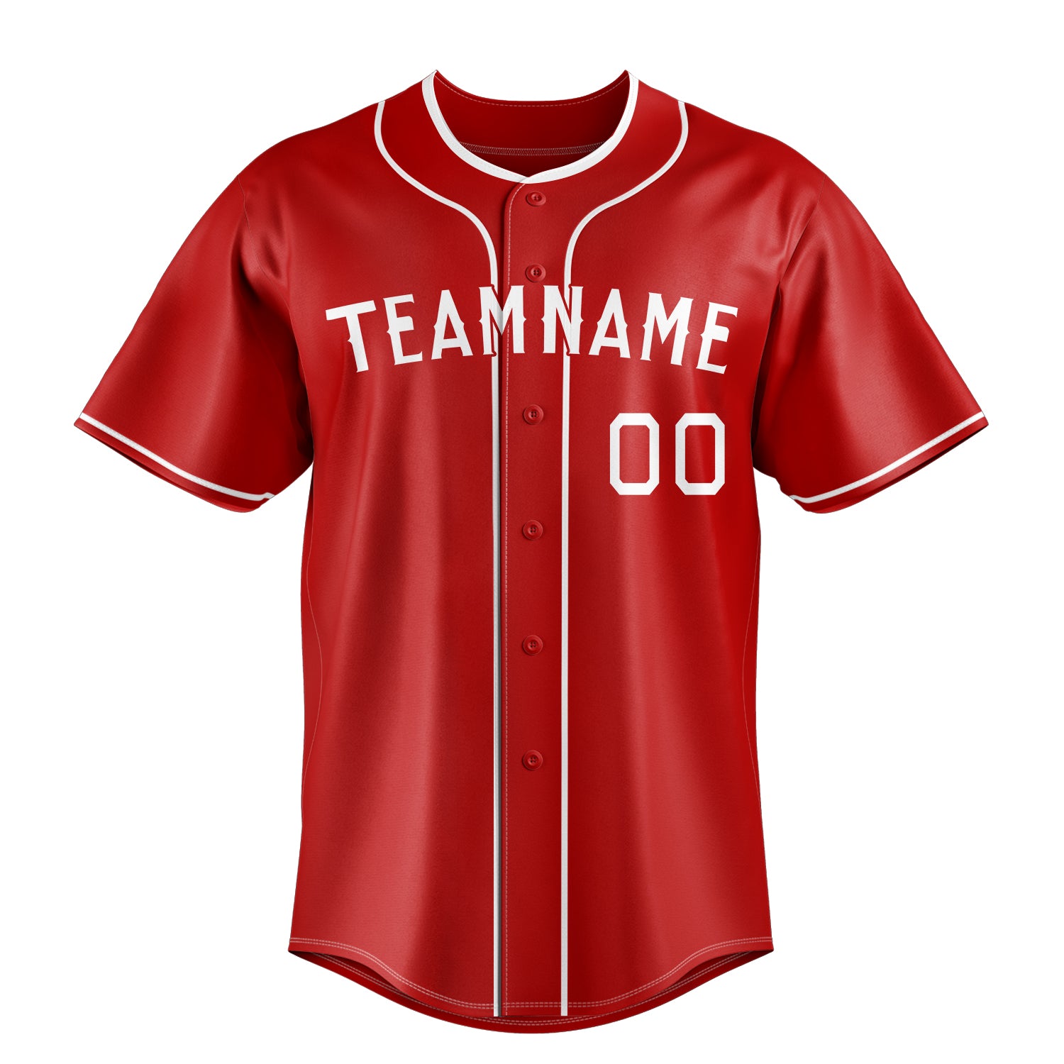 Custom Red & White Color Fan Baseball Jersey