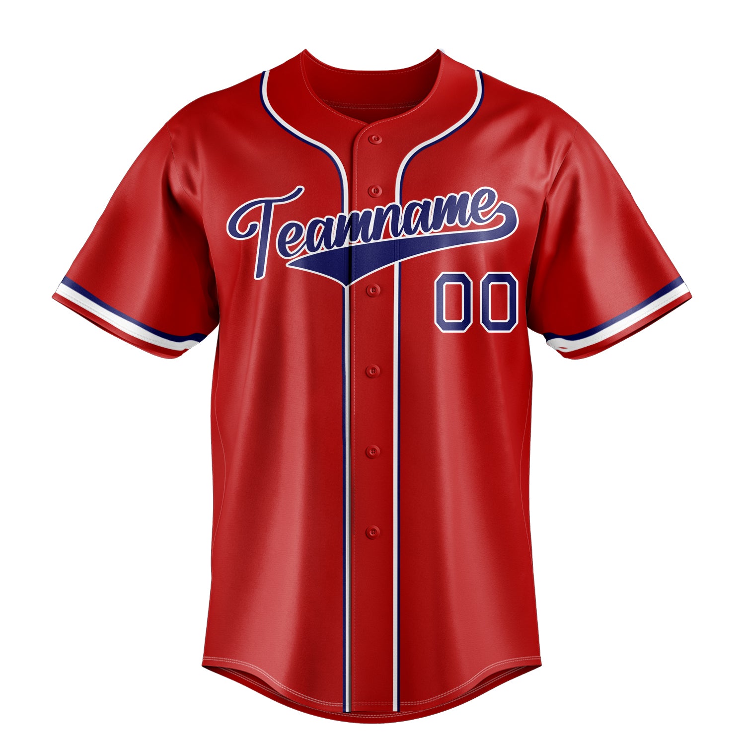 Custom Red & Royal Color Fan Baseball Jersey