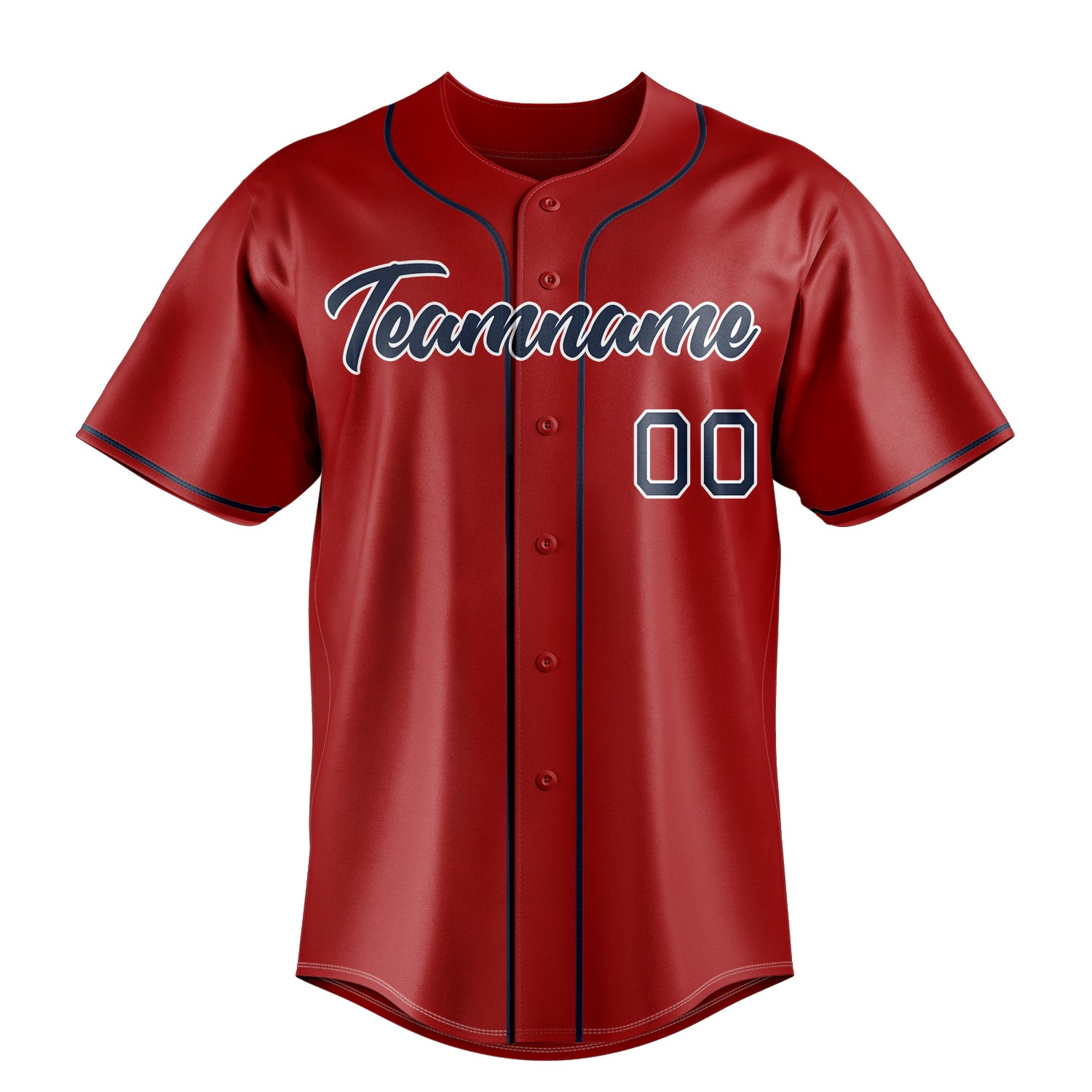 Custom Red & Navy Color Fan Baseball Jersey
