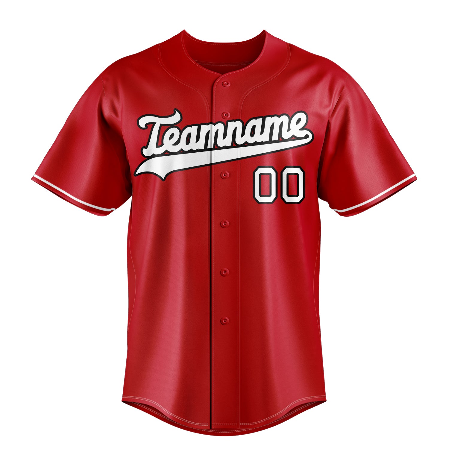 Custom Red & White Color Fan Baseball Jersey