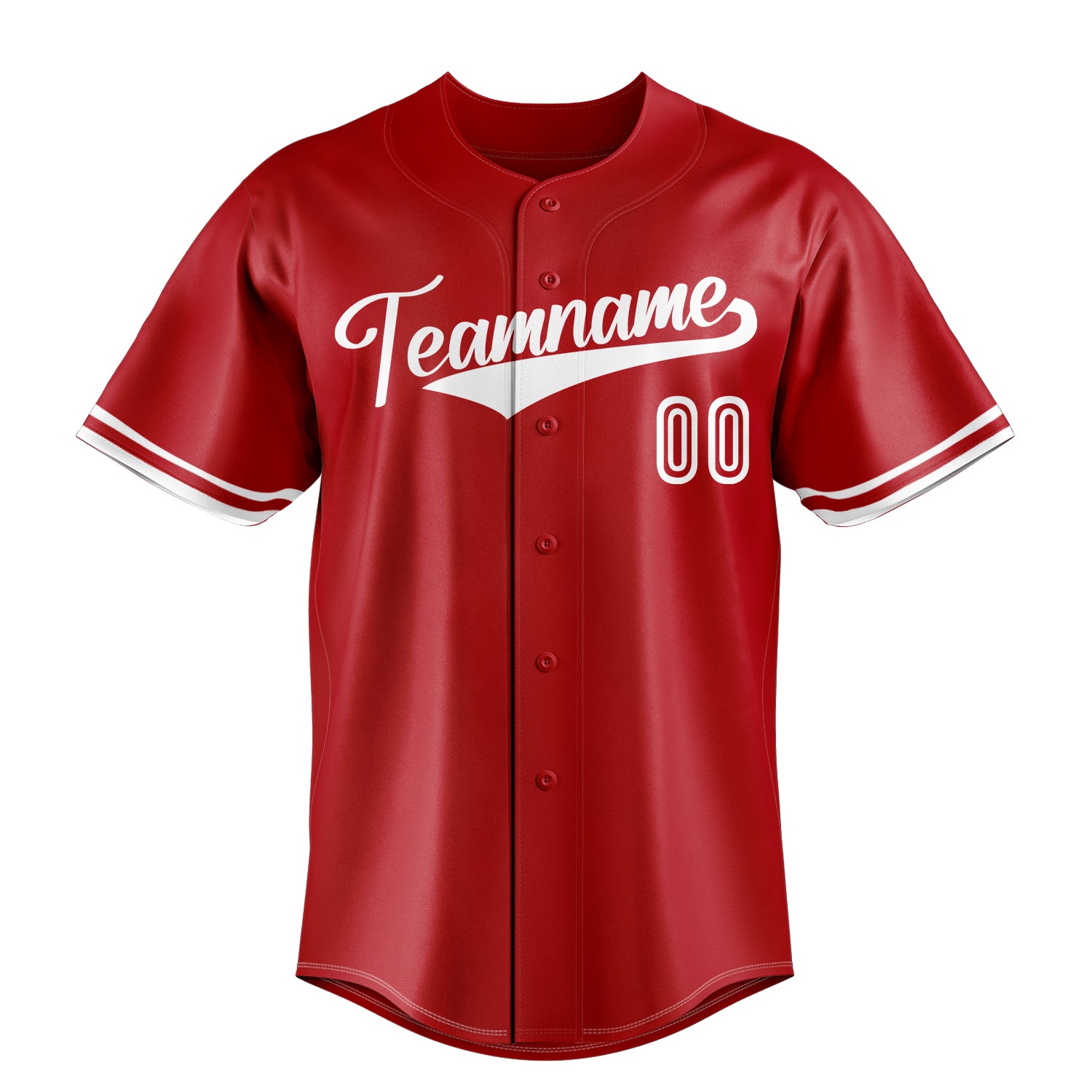 Custom Red & White Color Fan Baseball Jersey