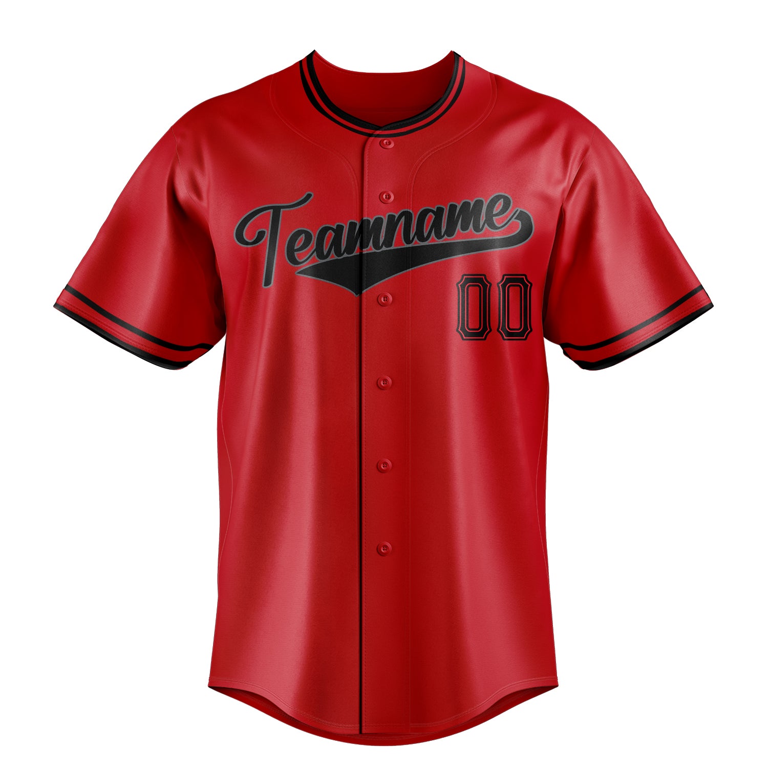 Custom Red & Black Color Fan Baseball Jersey