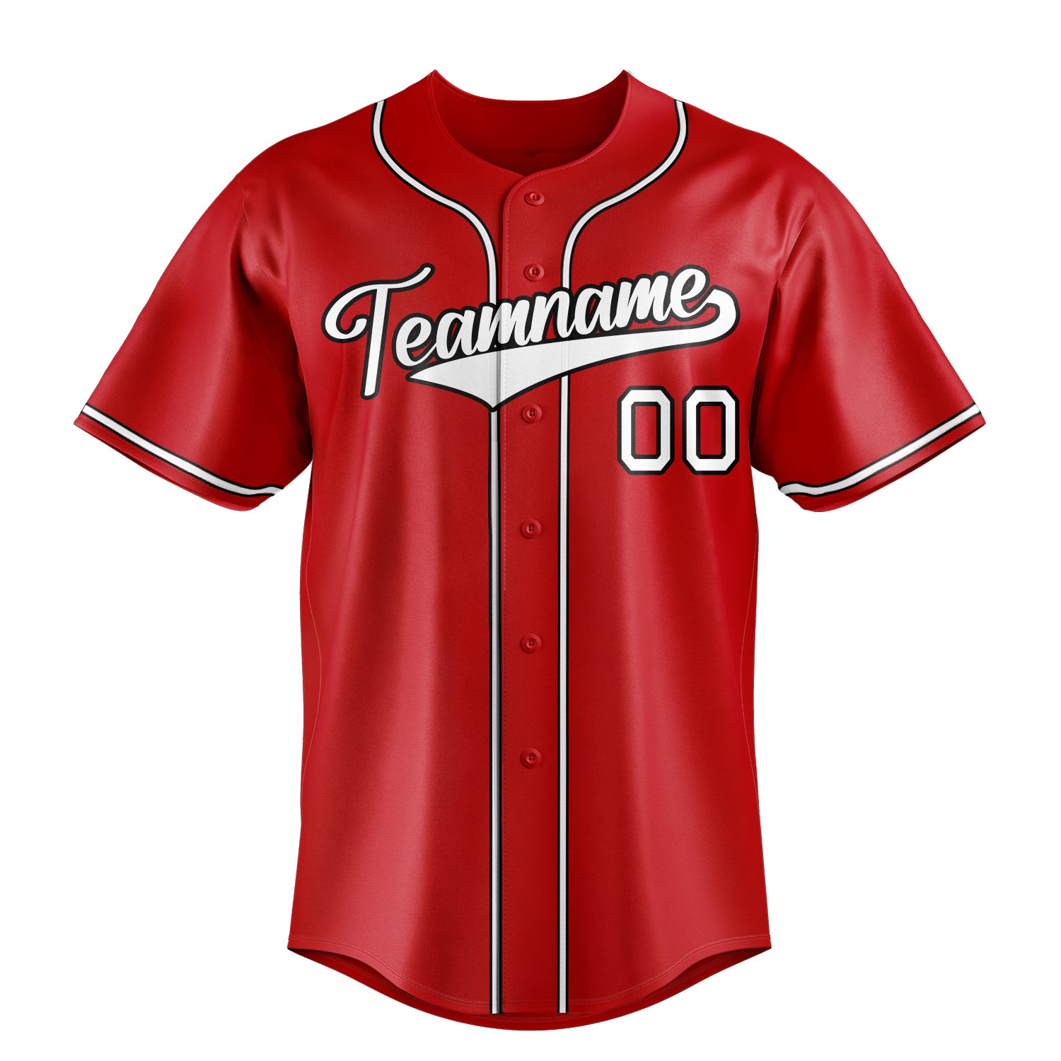 Custom Red & White Color Fan Baseball Jersey