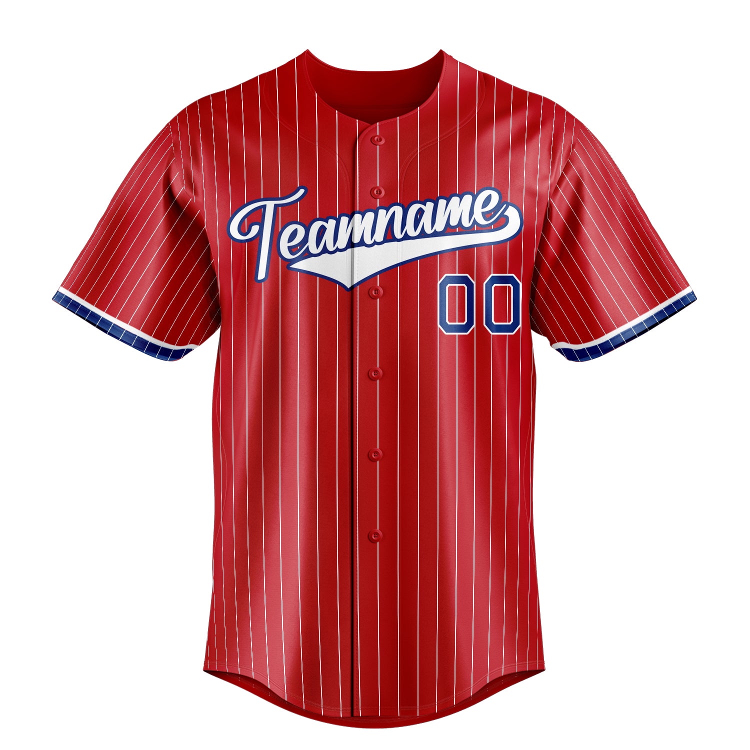 Custom Red & White White Pinstripe Fan Baseball Jersey