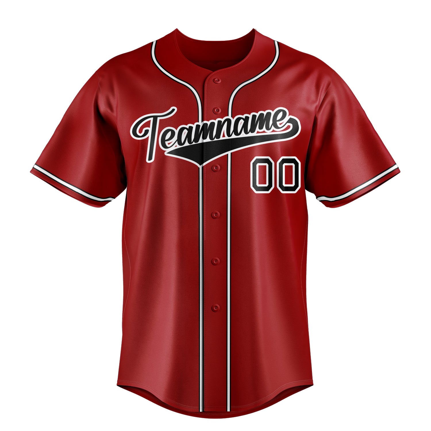 Custom Red & Black Color Fan Baseball Jersey