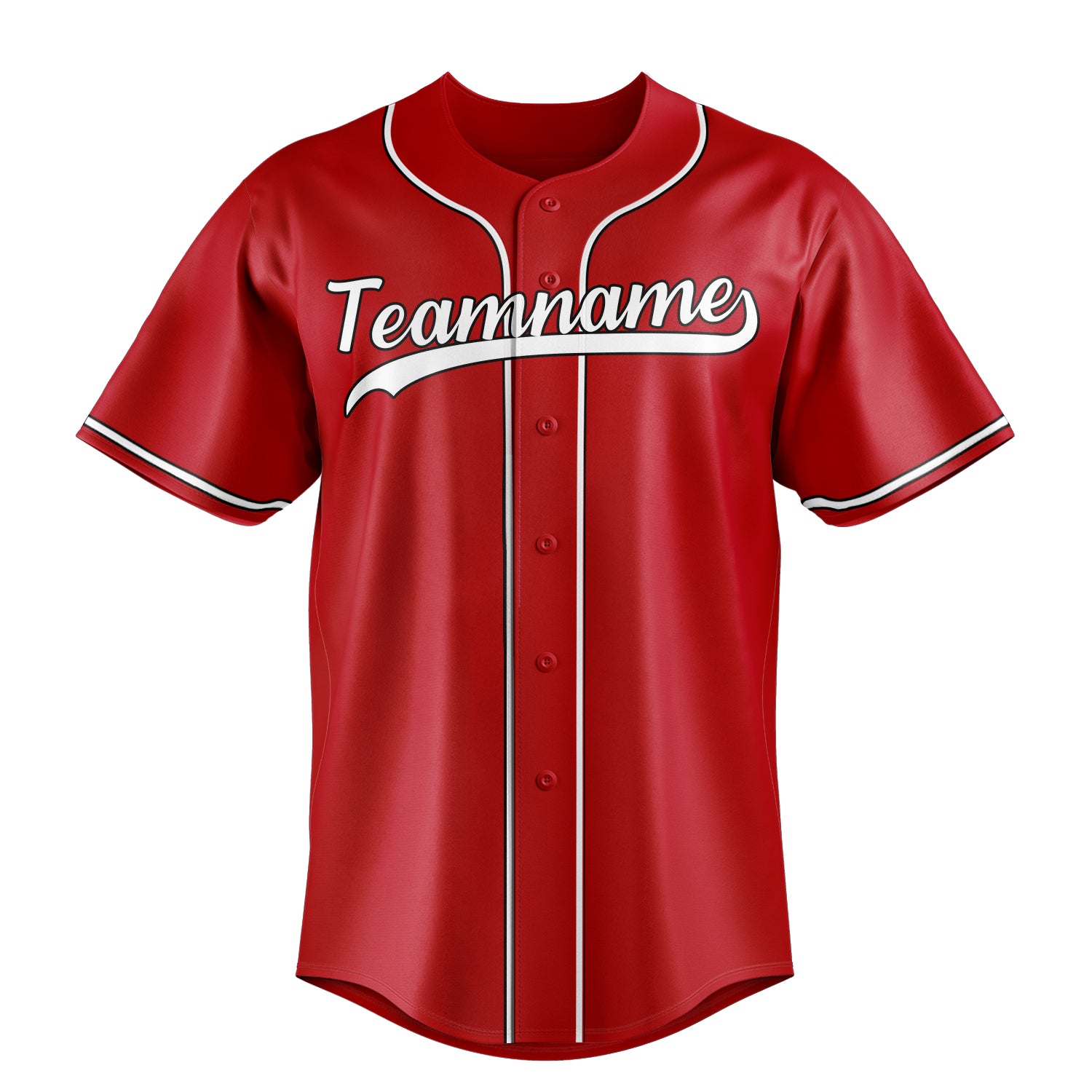 Custom Red & White Color Fan Baseball Jersey
