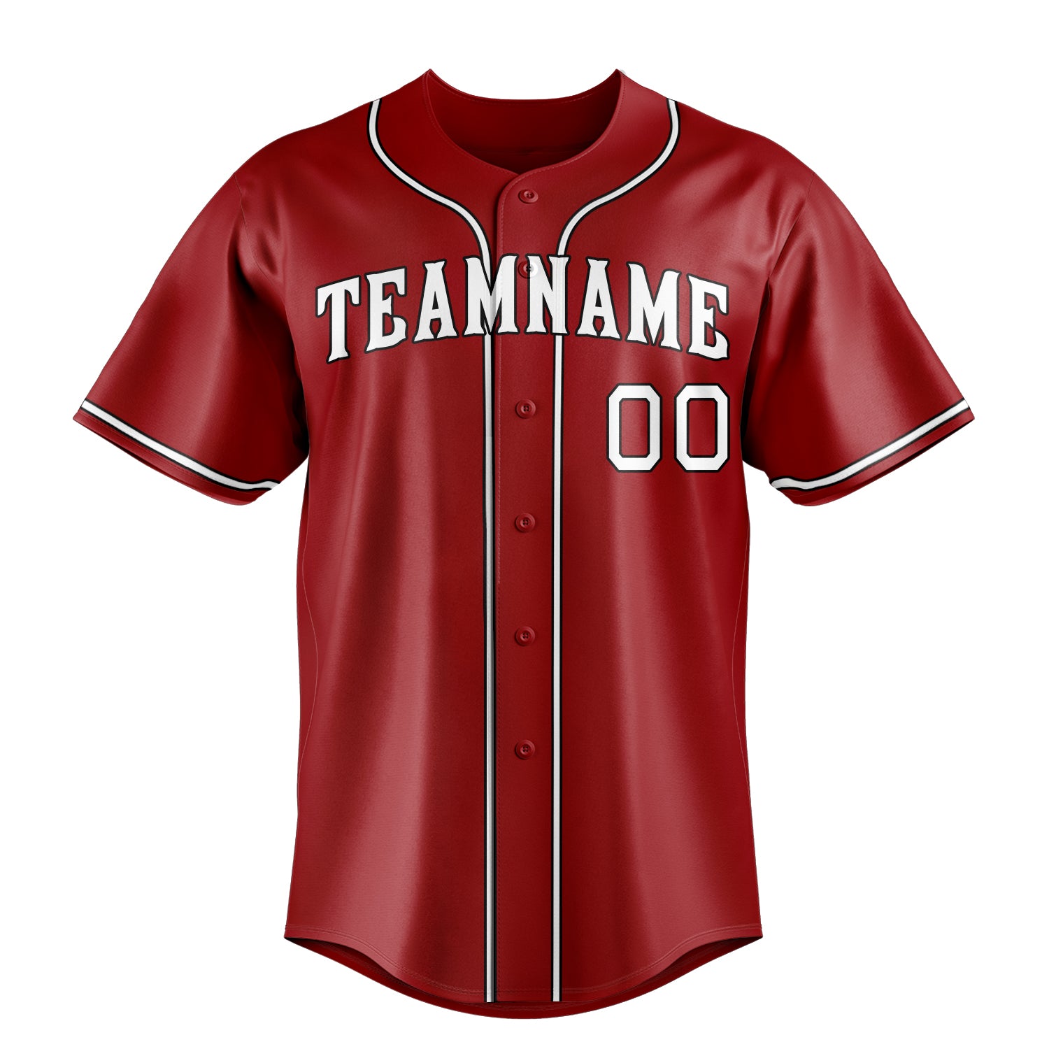 Custom Red & White Color Fan Baseball Jersey