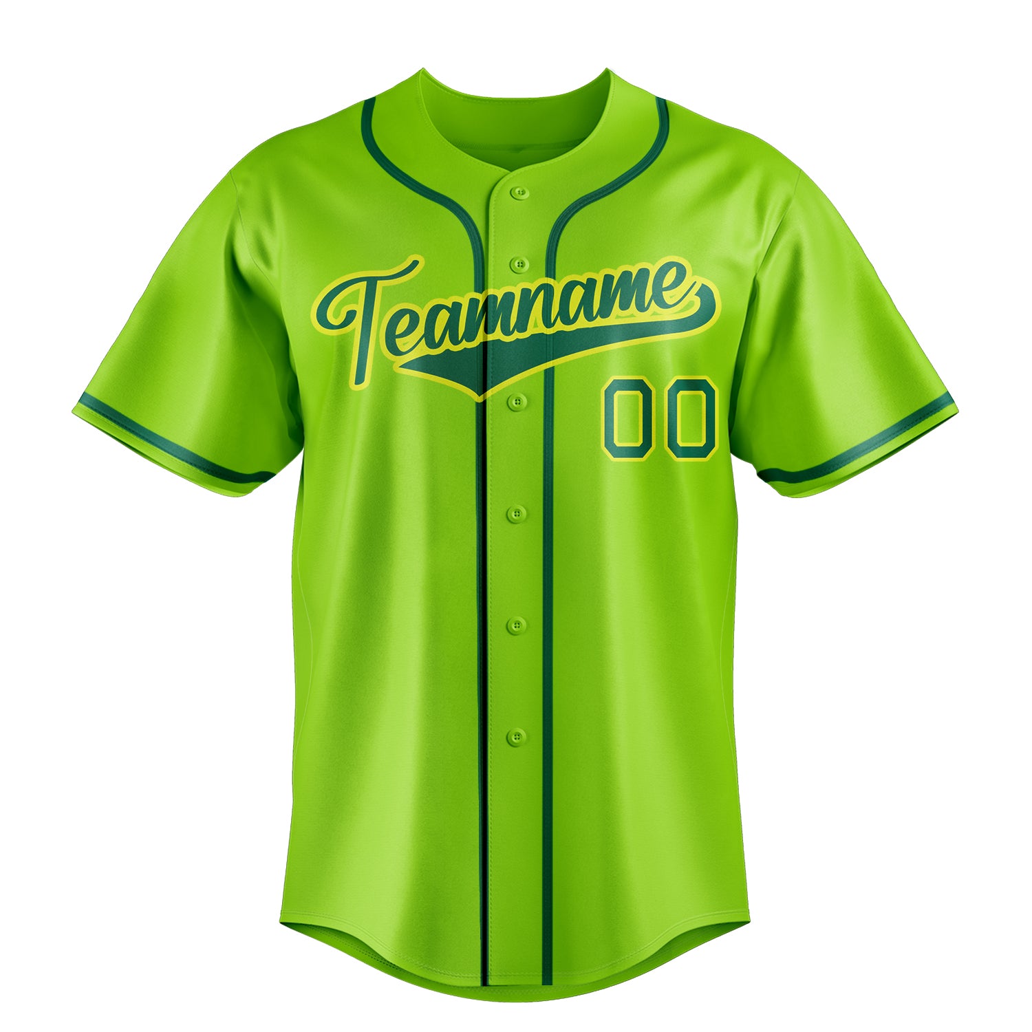 Custom Neon Green & Kelly Green Color Fan Baseball Jersey