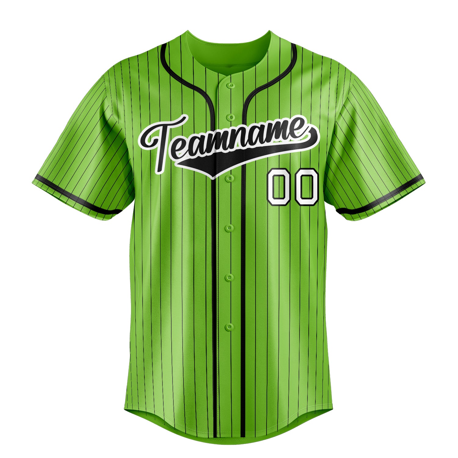 Custom Neon Green & Black Color Fan Baseball Jersey