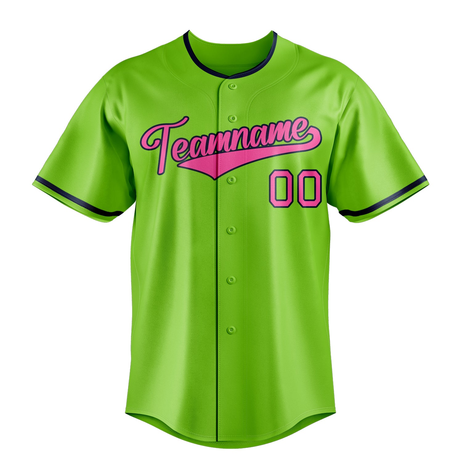 Custom Neon Green & Pink Color Fan Baseball Jersey