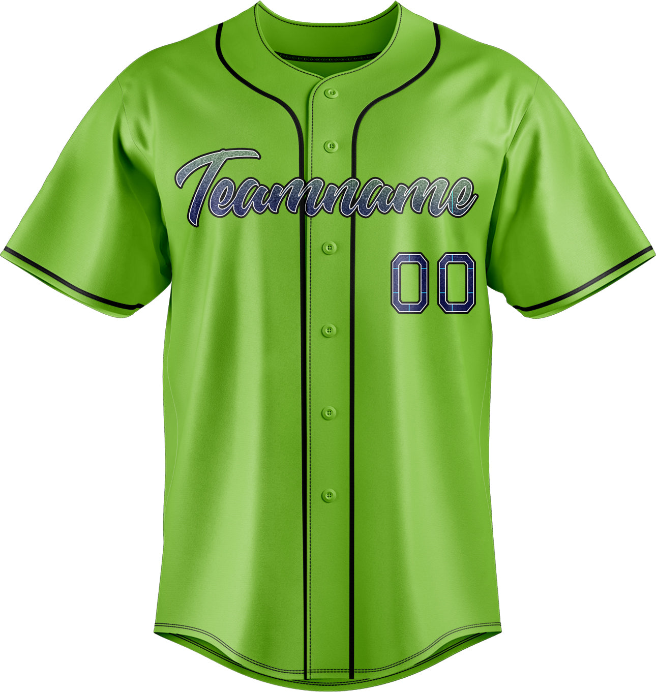 Custom Neon Green & Black Color Fan Baseball Jersey