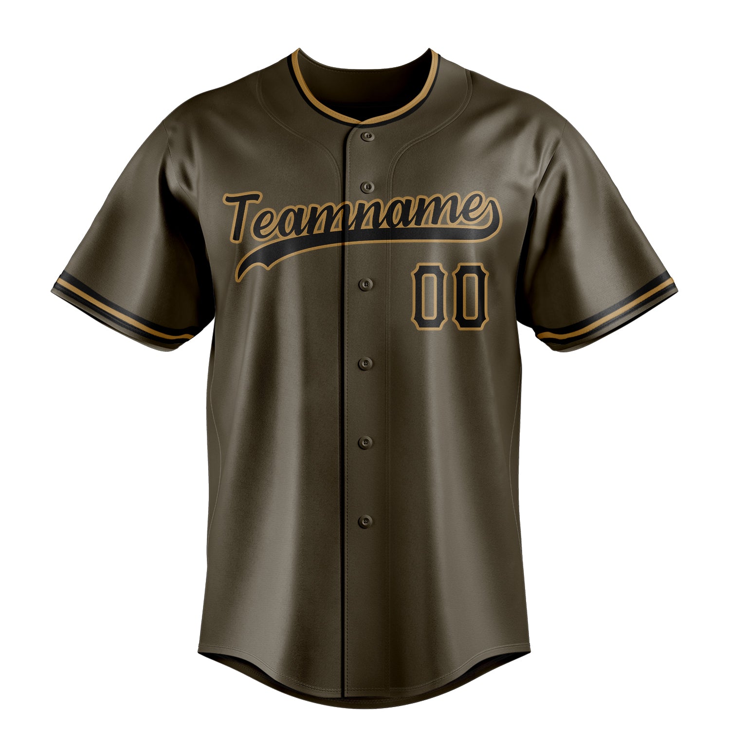 Custom Olive & Black Color Fan Baseball Jersey