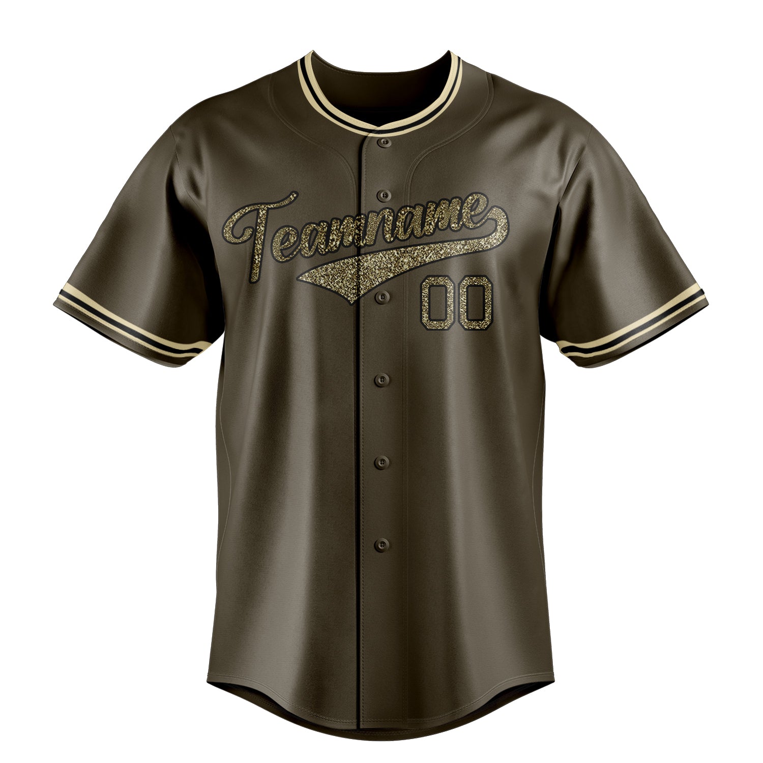 Custom Olive & Camo Color Fan Baseball Jersey