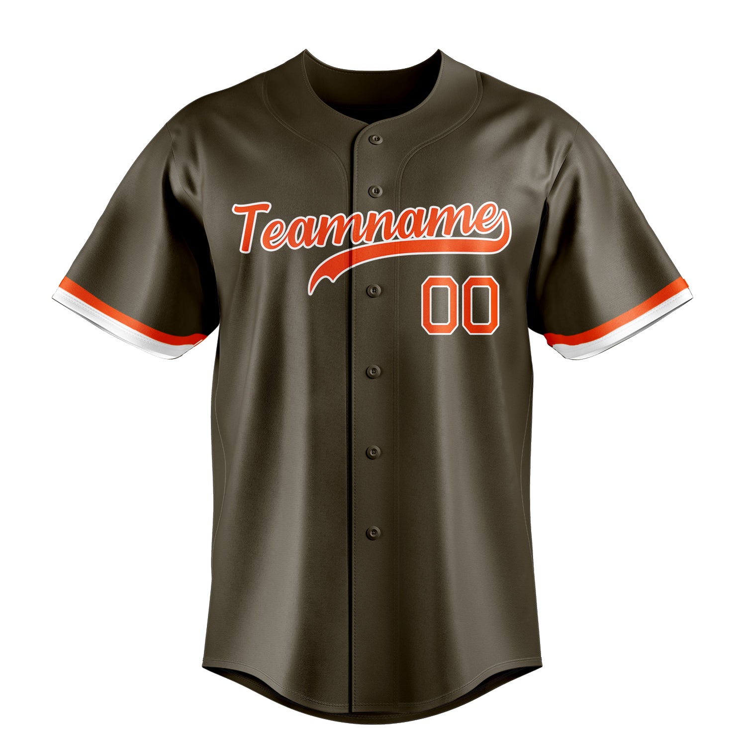 Custom Olive & Orange Color Fan Baseball Jersey