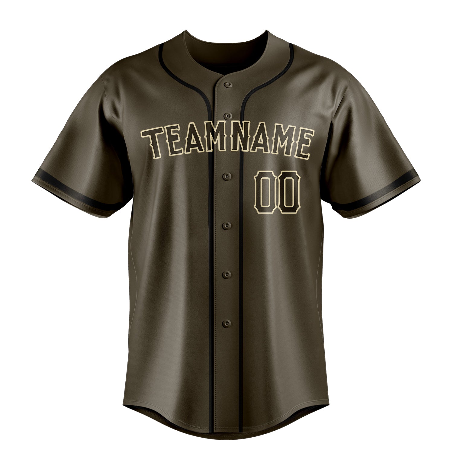 Custom Olive & Cream Color Fan Baseball Jersey