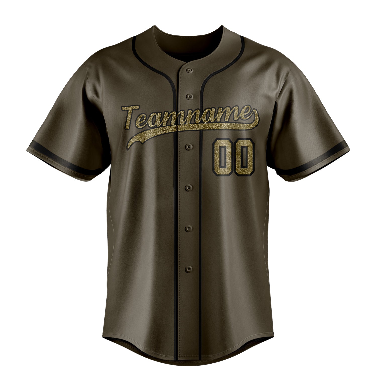 Custom Olive & Camo Color Fan Baseball Jersey