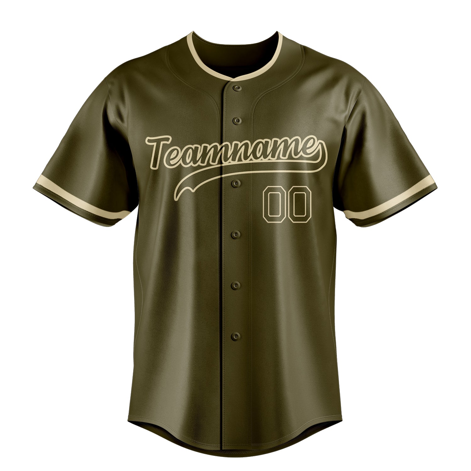 Custom Olive & Cream Color Fan Baseball Jersey