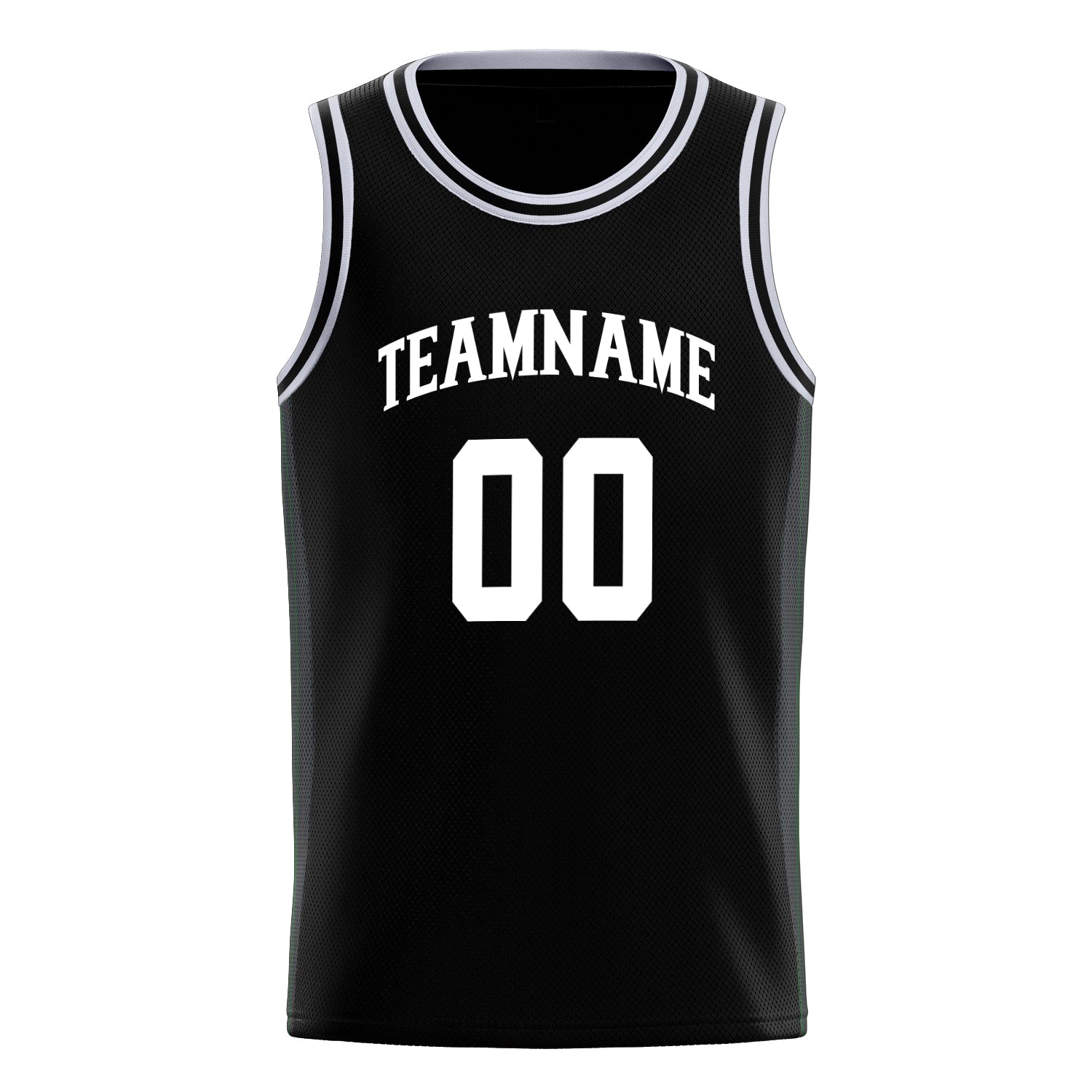 Custom Black White Solid-Color Basketball Jersey