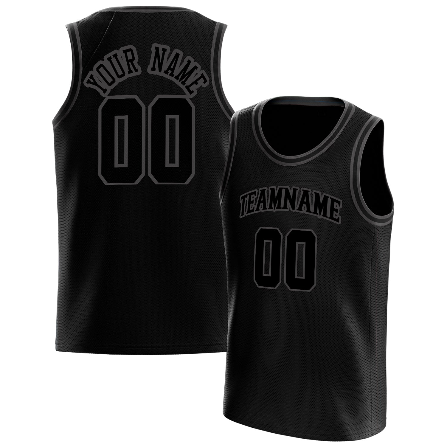 Custom Black Gray Solid-Color Basketball Jersey