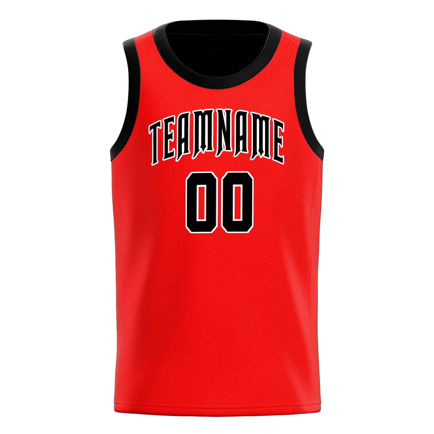 Custom Red Black Solid-Color Basketball Jersey
