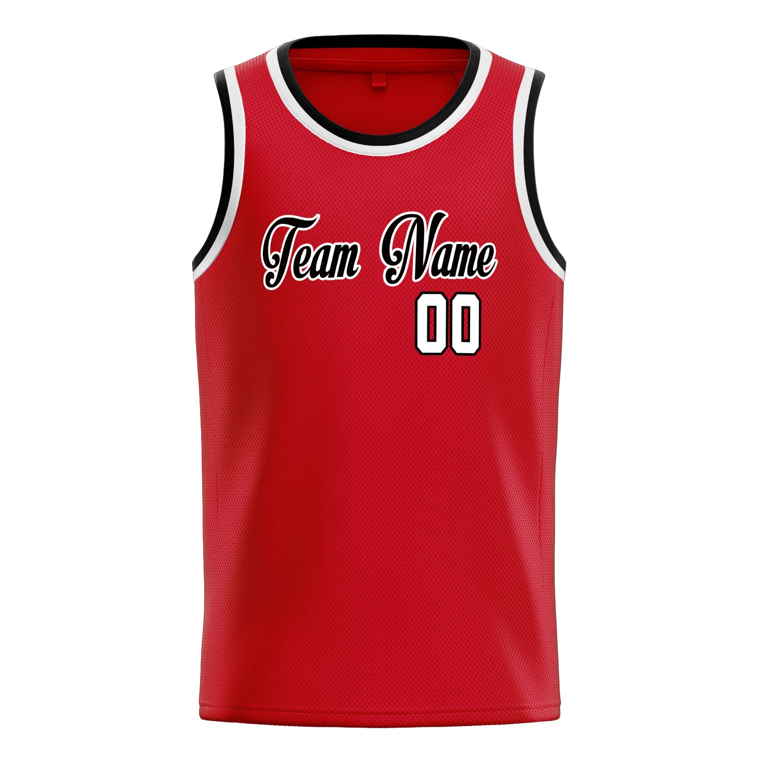 Custom Red White Solid-Color Basketball Jersey