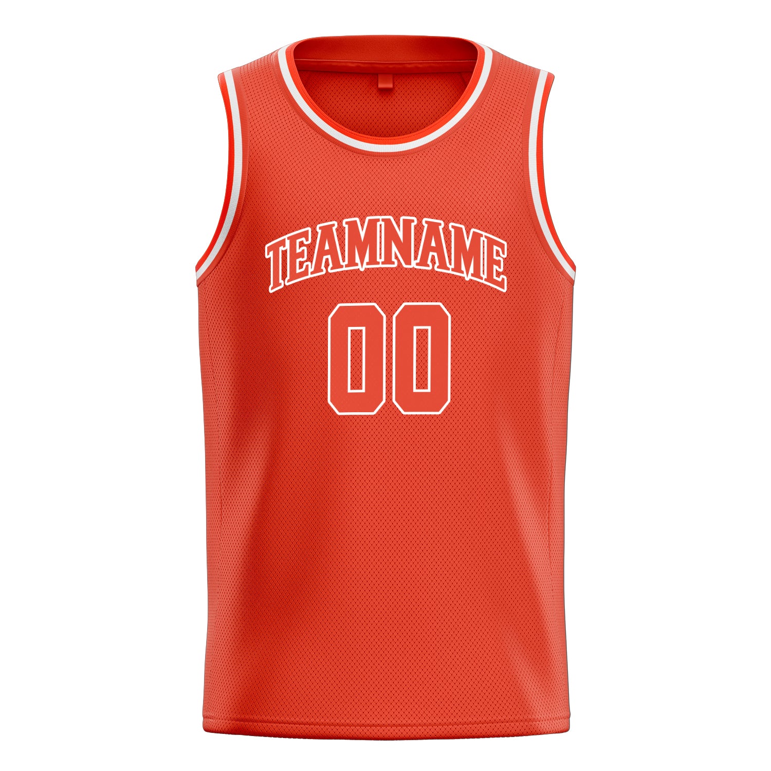 Custom Orange White Solid-Color Basketball Jersey