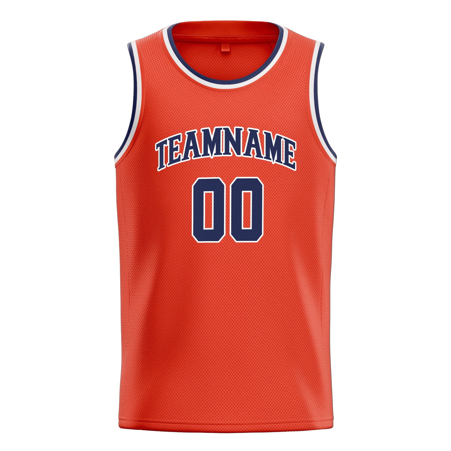 Custom Orange Navy Solid-Color Basketball Jersey