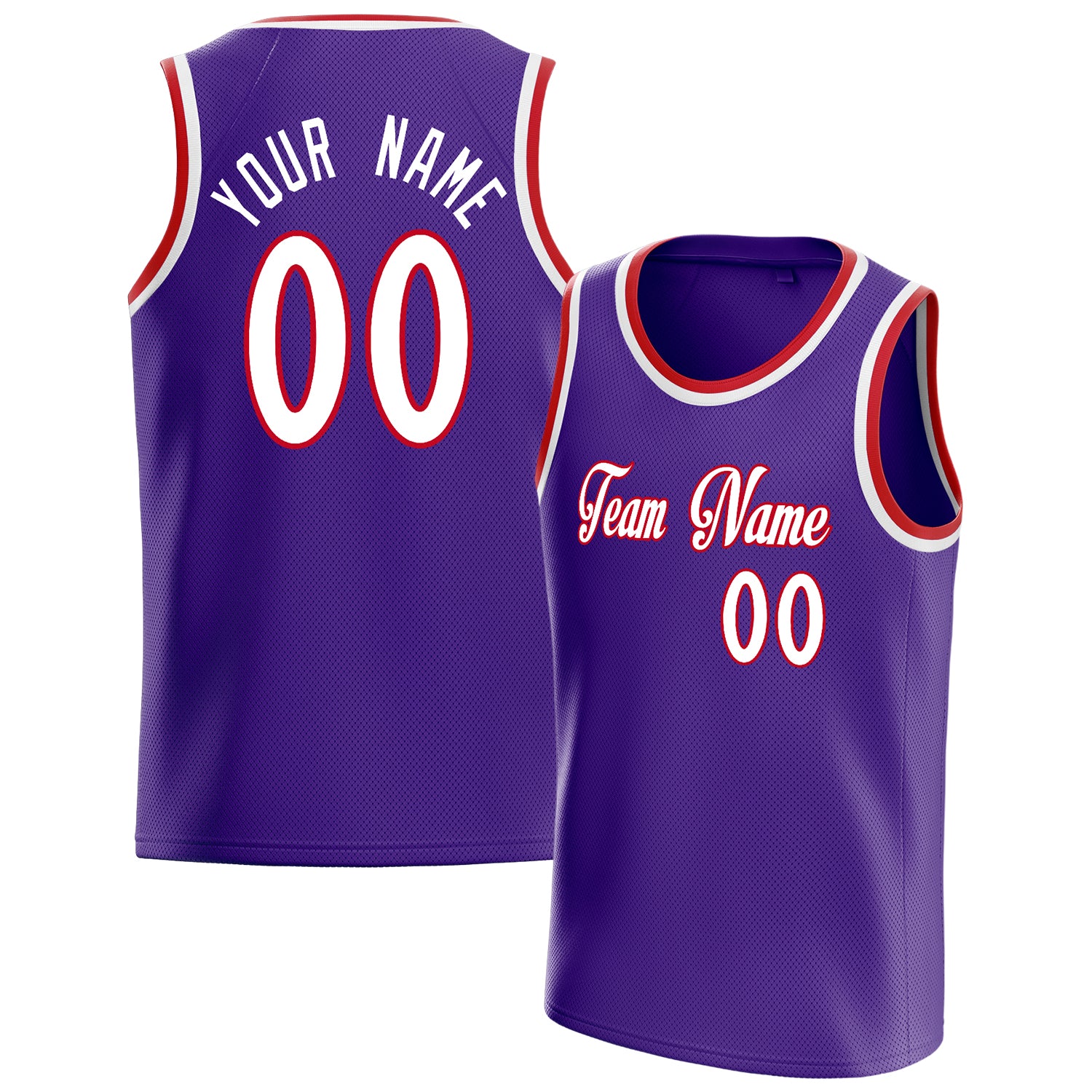 Custom Purple White White-Pinstripe Basketball Jersey