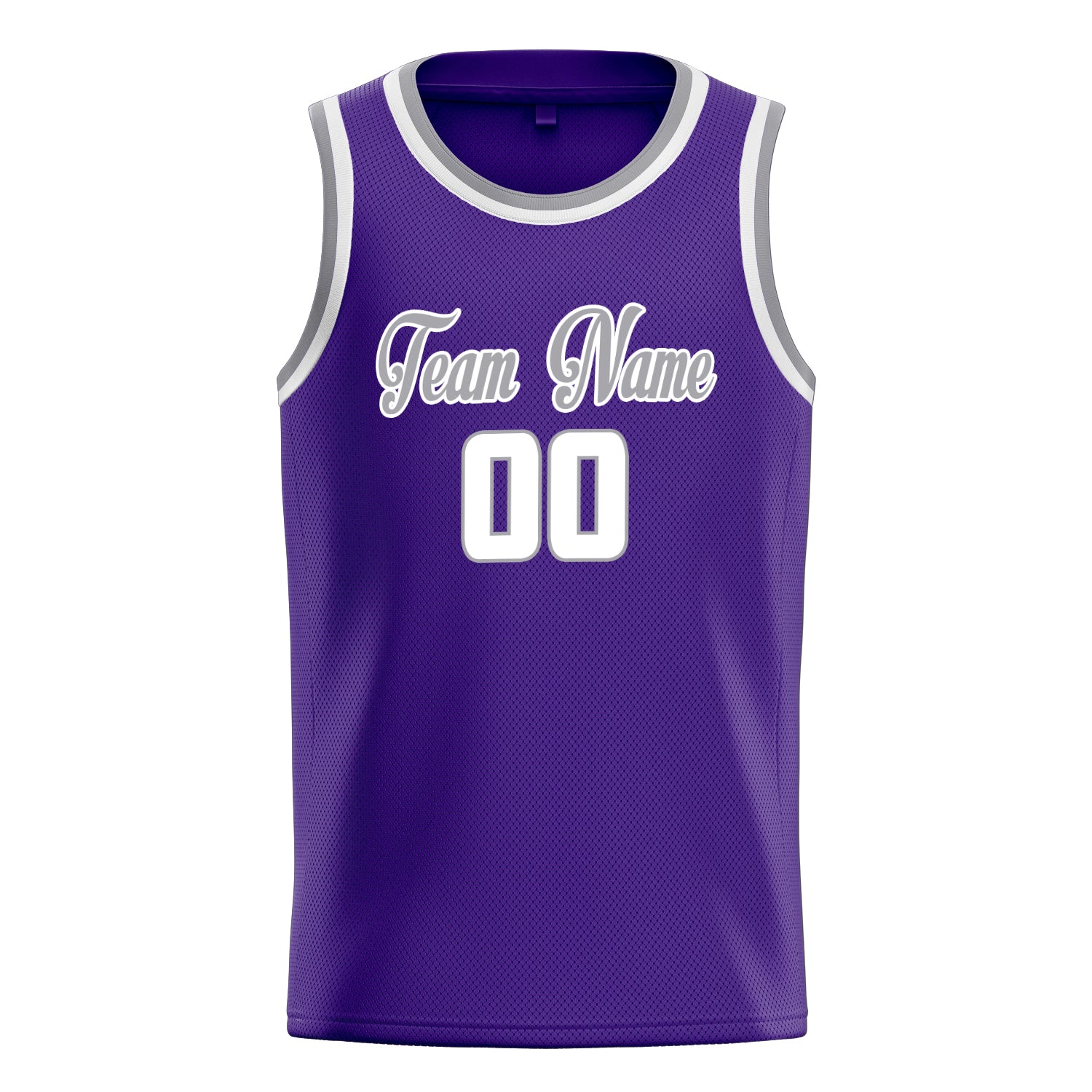 Custom Purple White White-Pinstripe Basketball Jersey