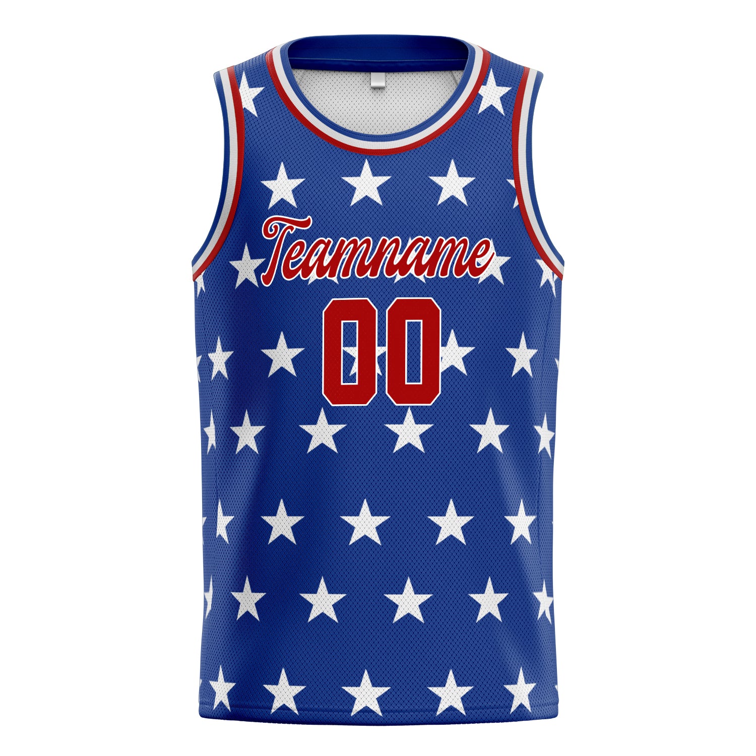 Custom Royal Red American-Flag Basketball Jersey