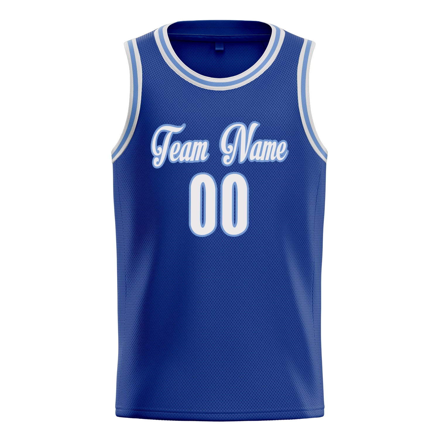 Custom Royal White Solid-Color Basketball Jersey