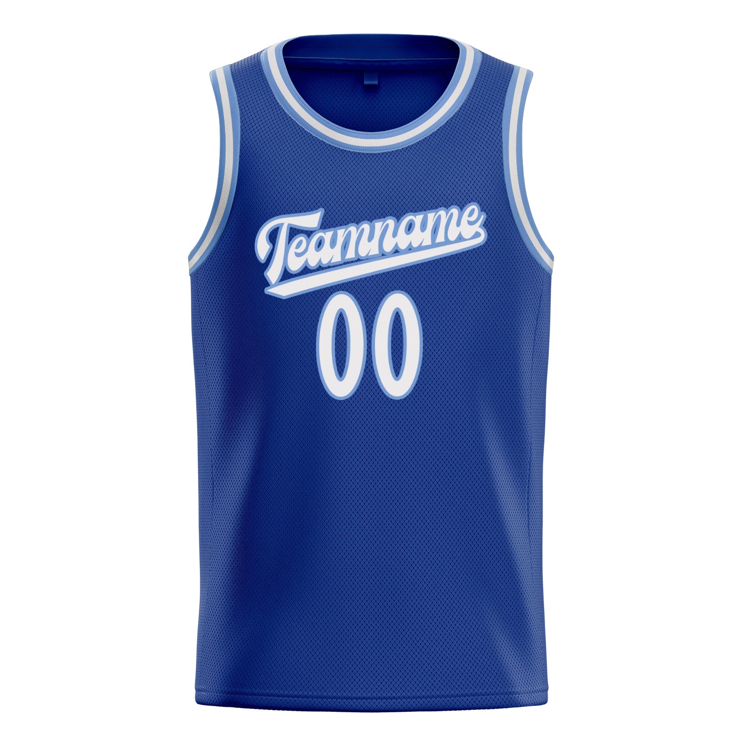Custom Royal White Solid-Color Basketball Jersey
