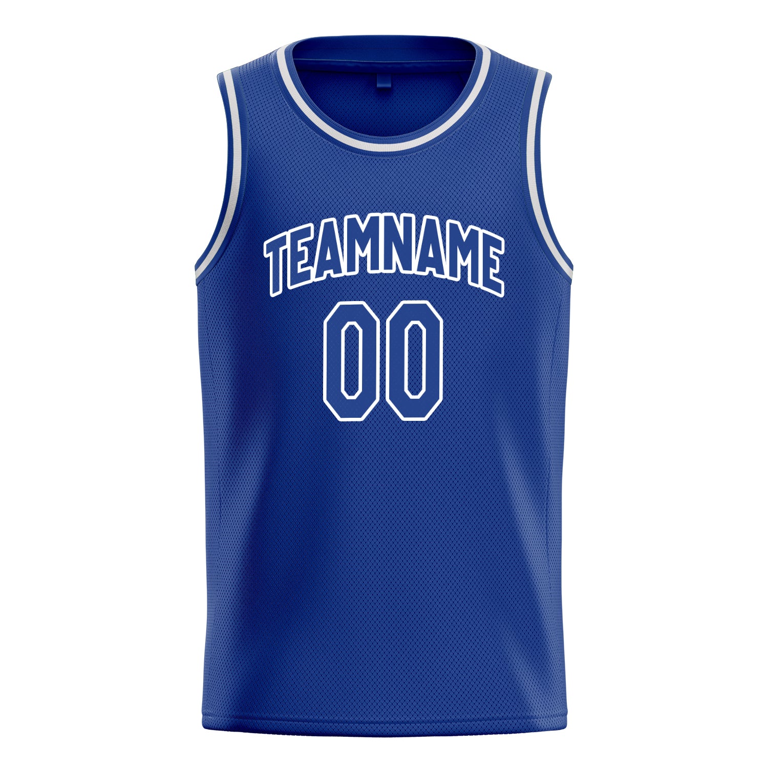 Custom Royal White Solid-Color Basketball Jersey