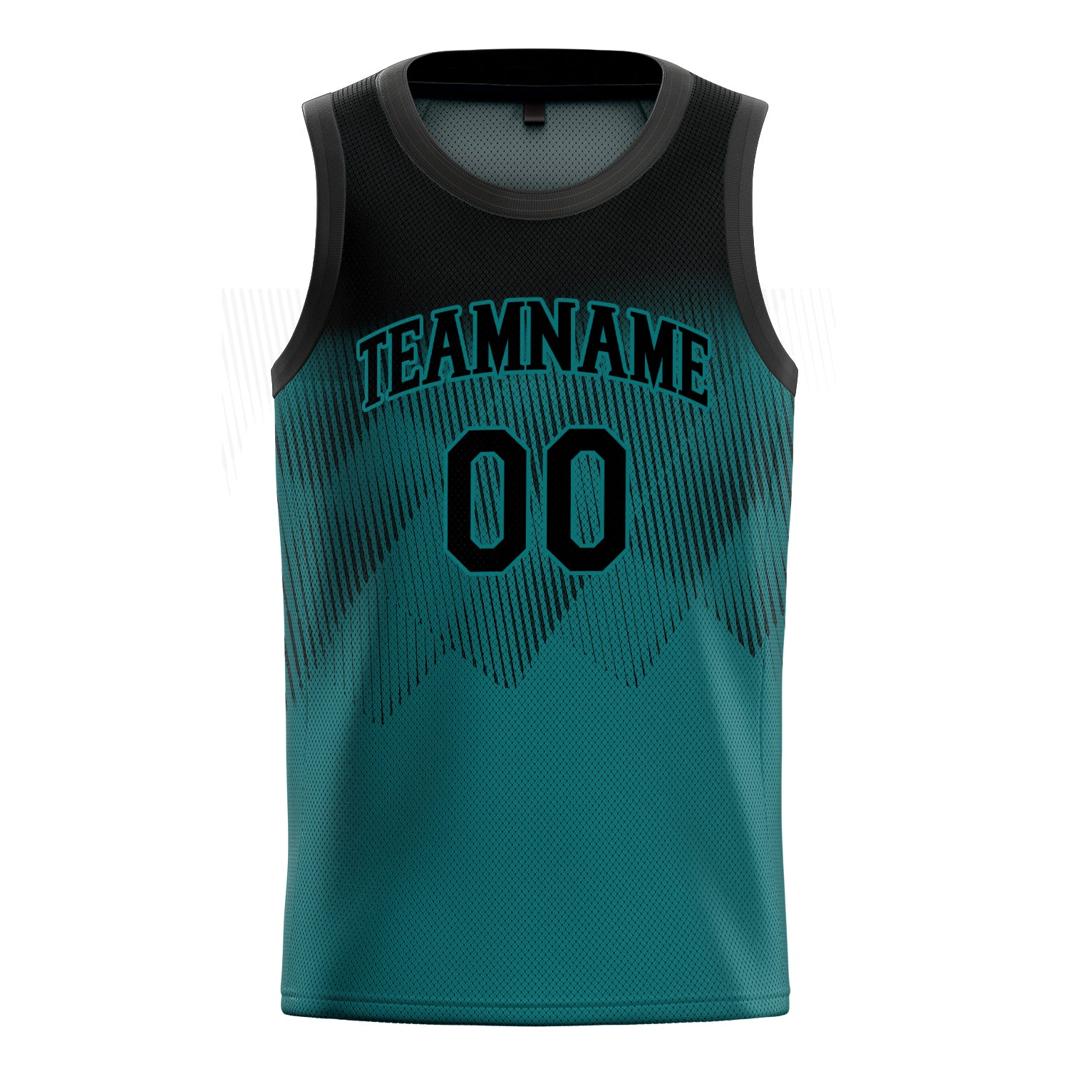 Custom Teal Black Fade Basketball Jersey