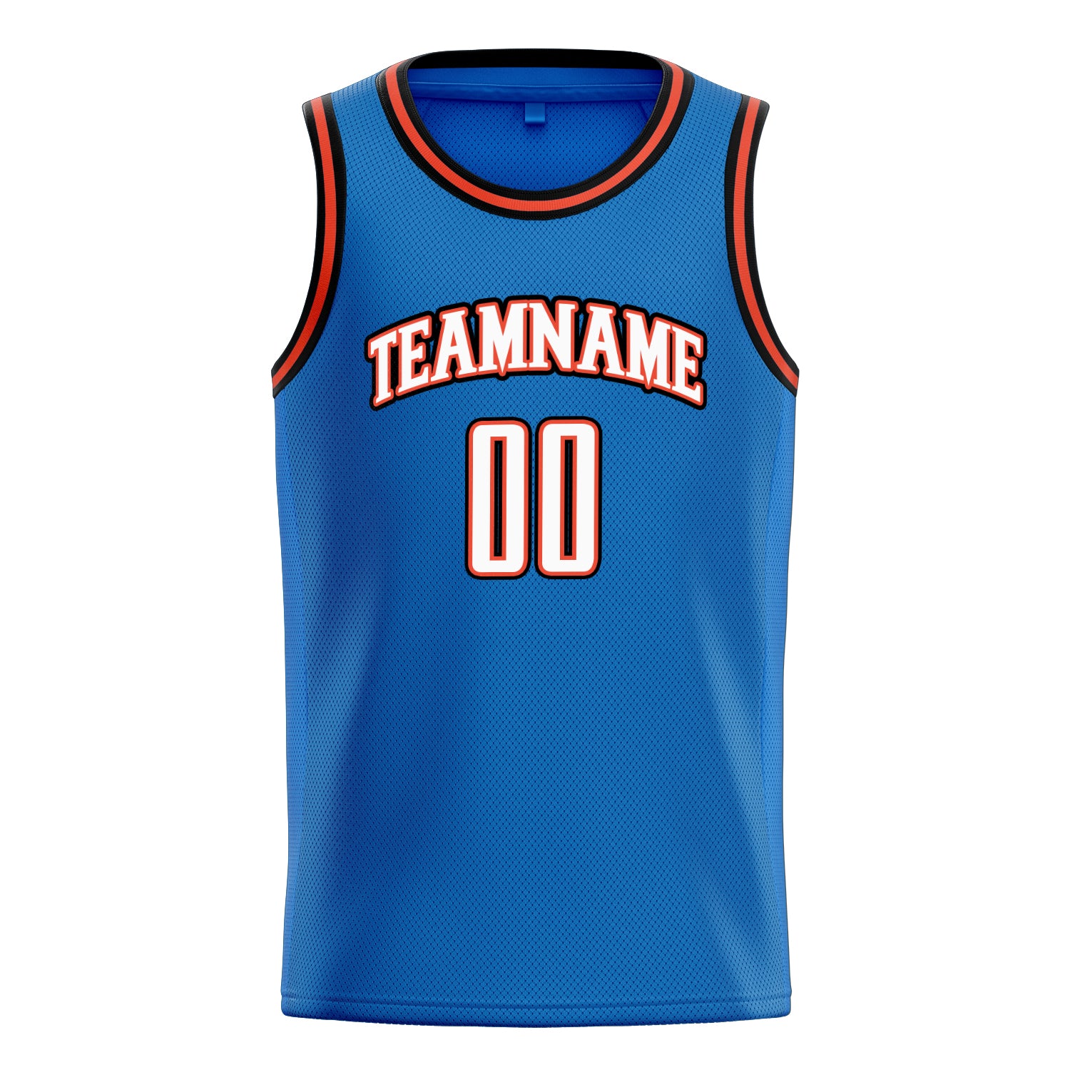Custom Blue White Solid-Color Basketball Jersey