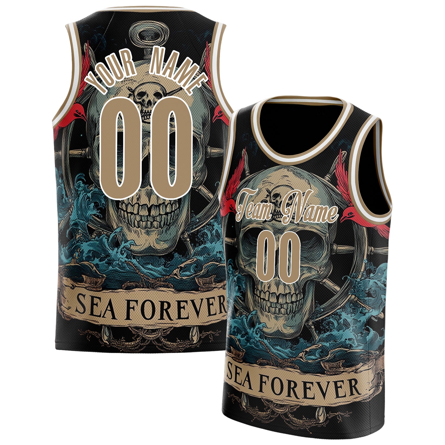 Custom Brown Skull Basketball Jersey BS01240816SK013