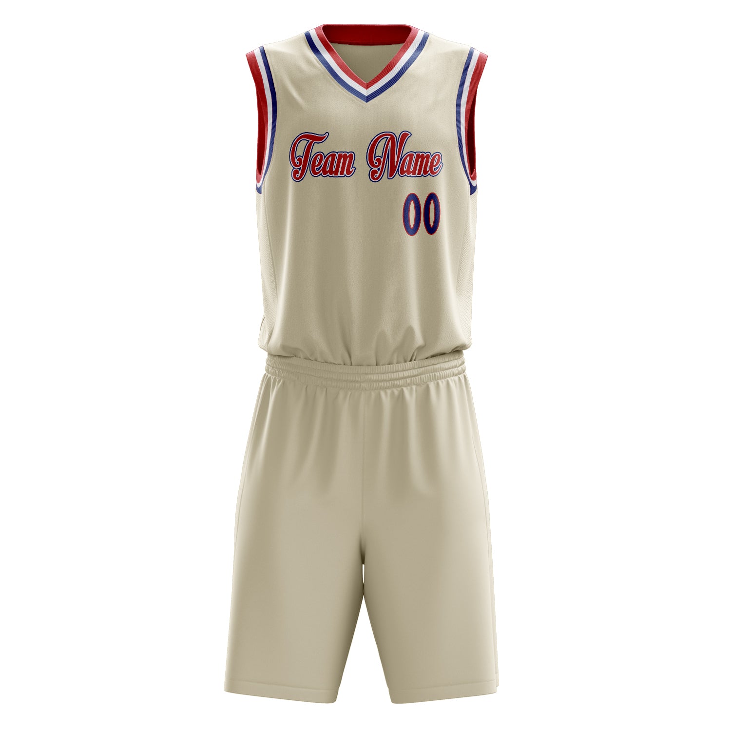 Custom Cream Royal Solid Color Basketball Set