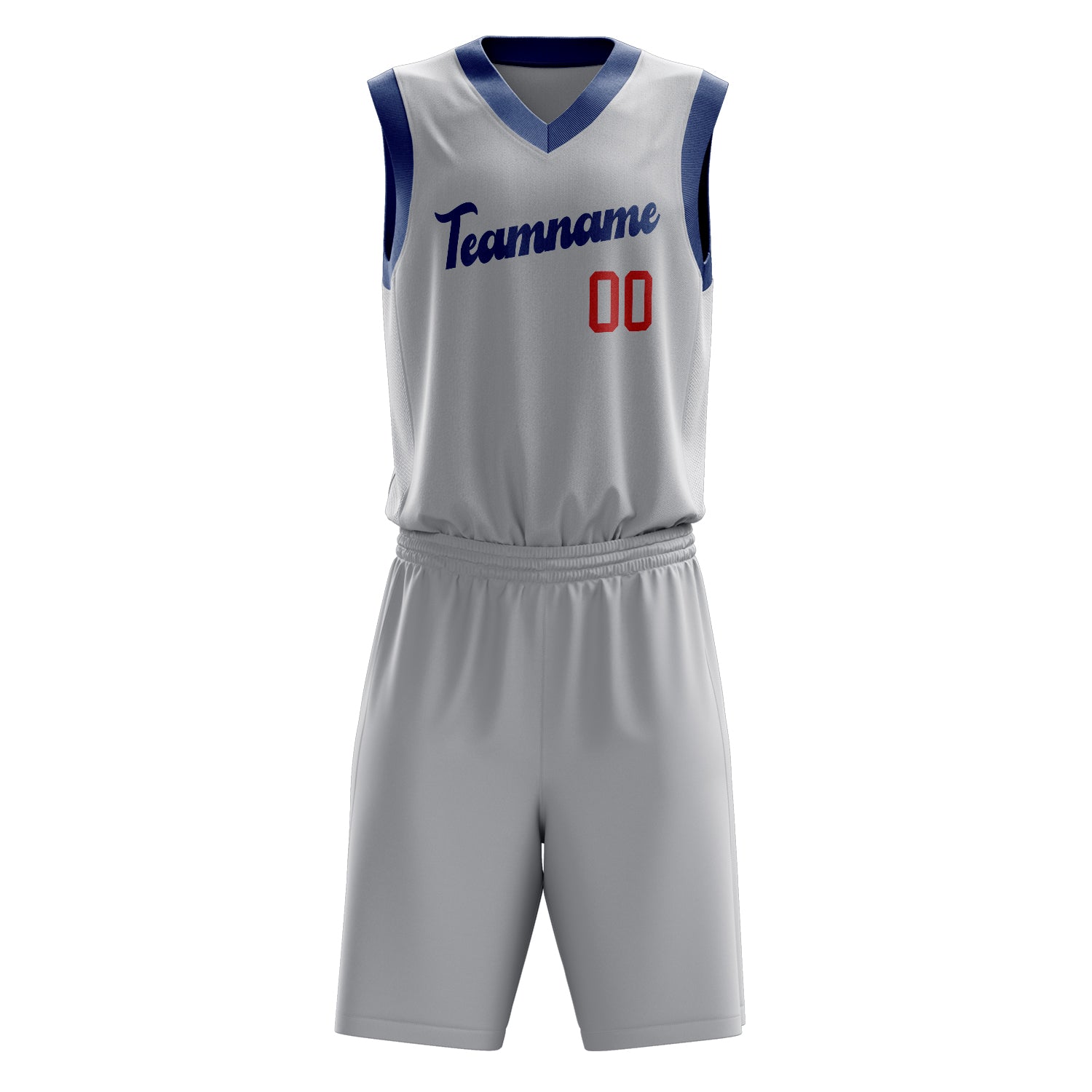 Custom Gray Royal Solid Color Basketball Set