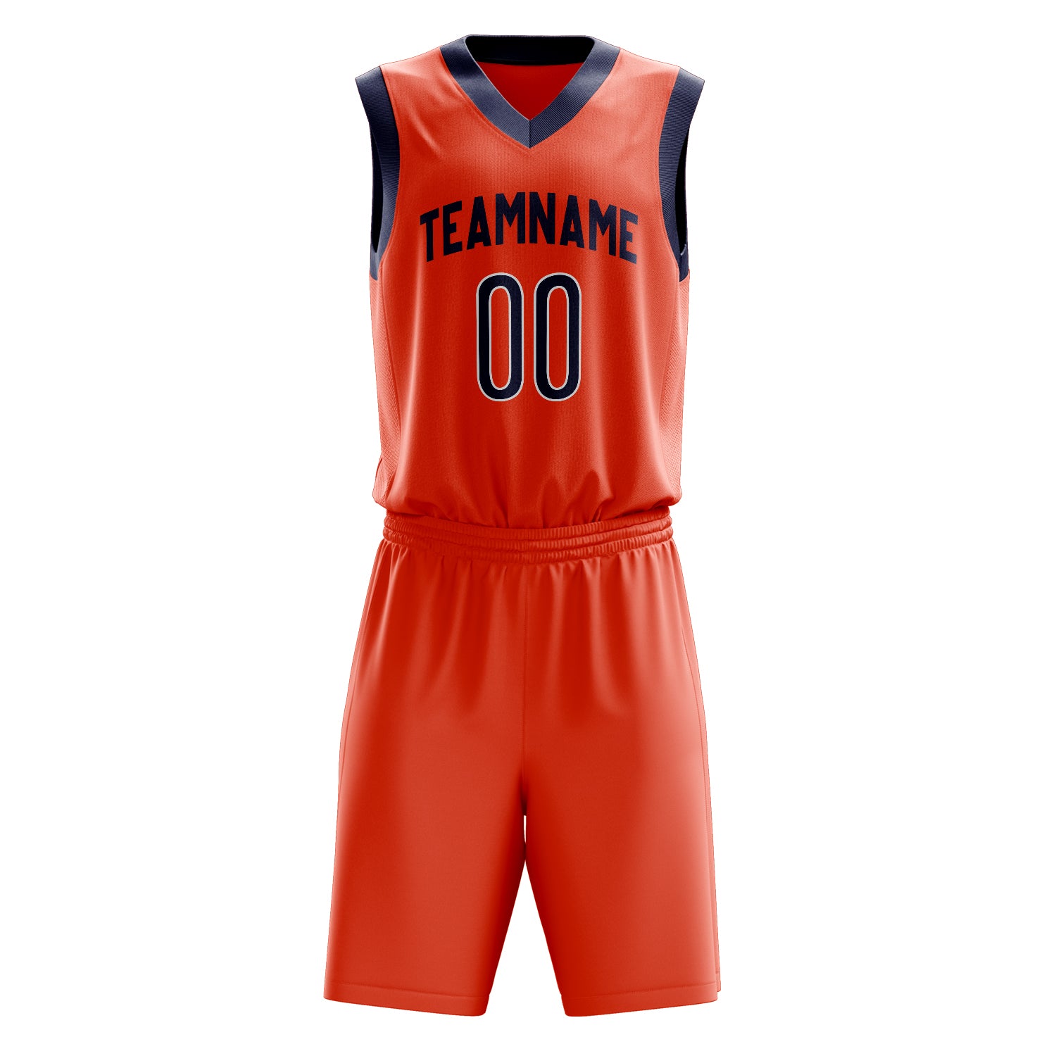 Custom Orange Black Solid Color Basketball Set