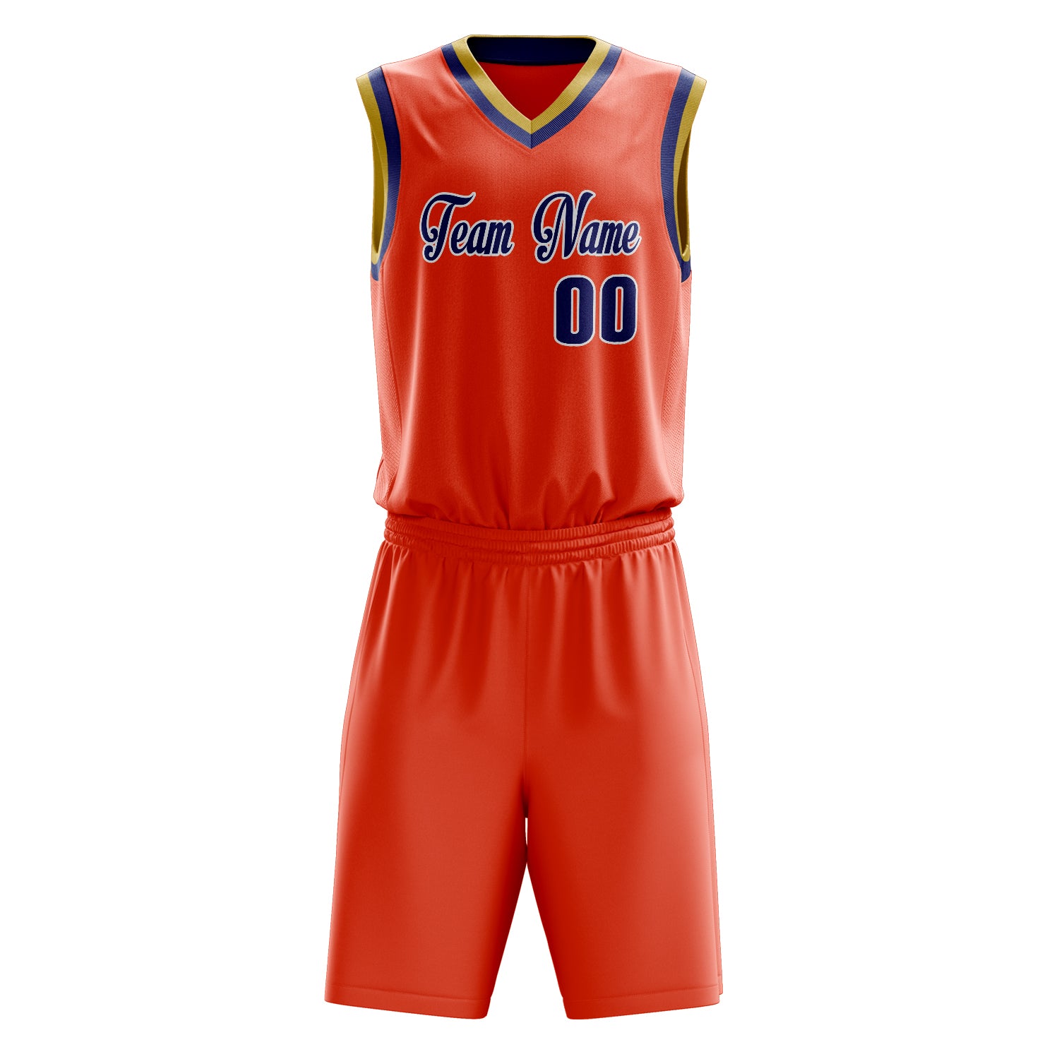 Custom Orange Royal Solid Color Basketball Set