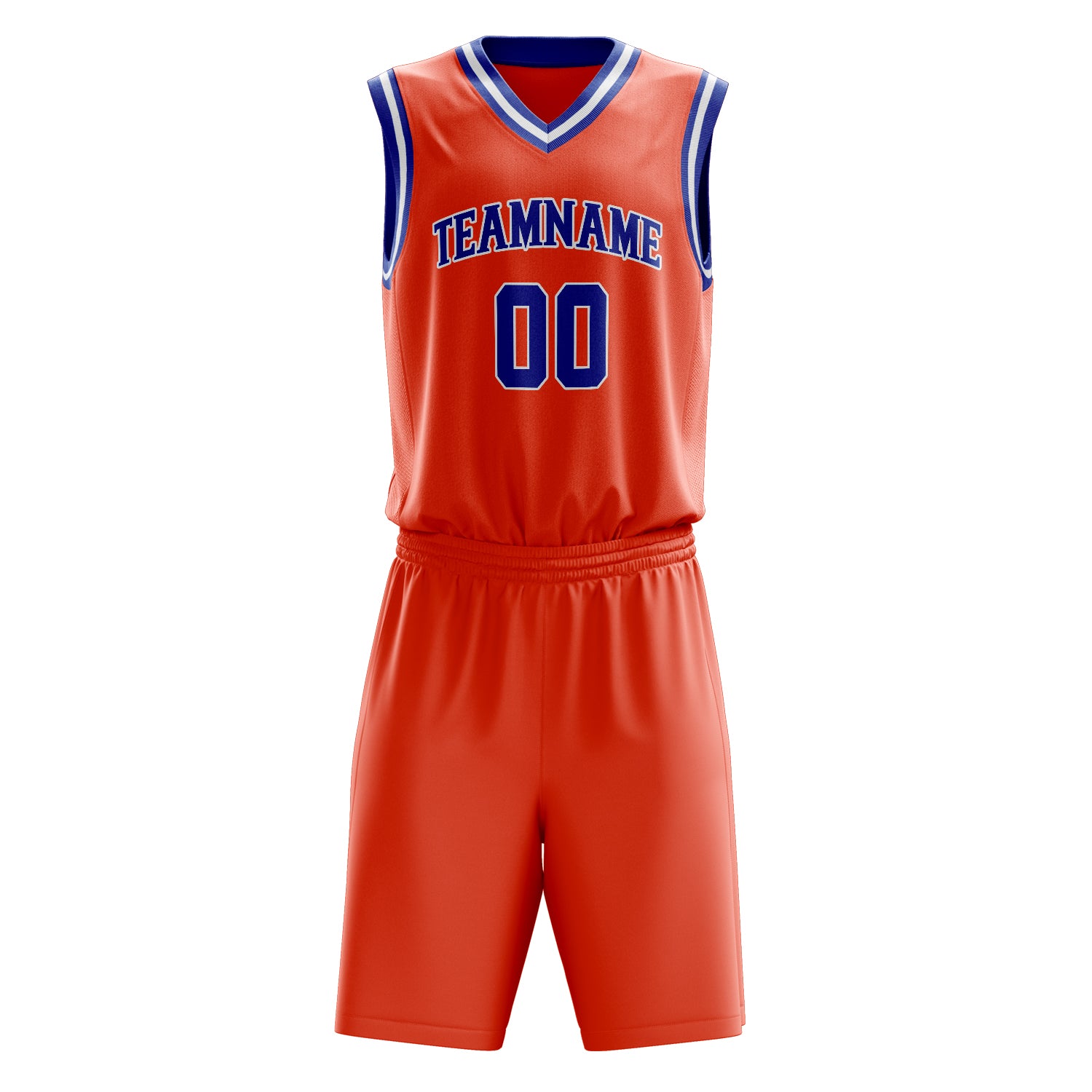 Custom Orange Royal Solid Color Basketball Set