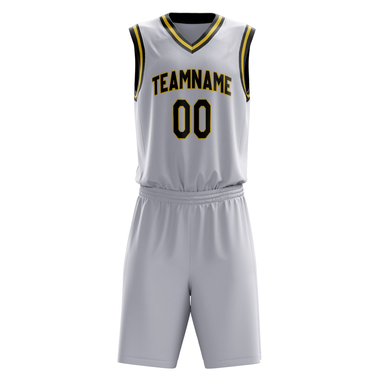 Custom White Black Solid Color Basketball Set