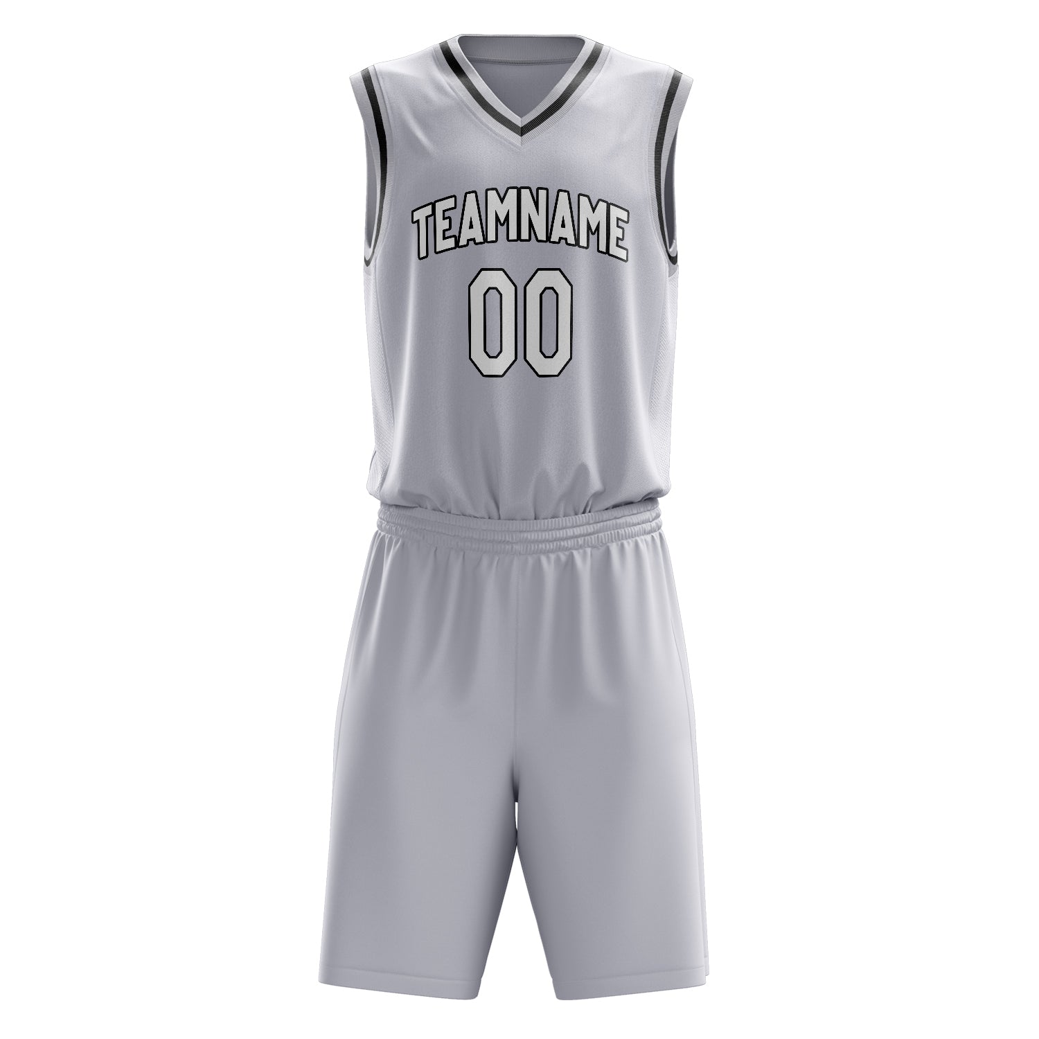 Custom White White Solid Color Basketball Set