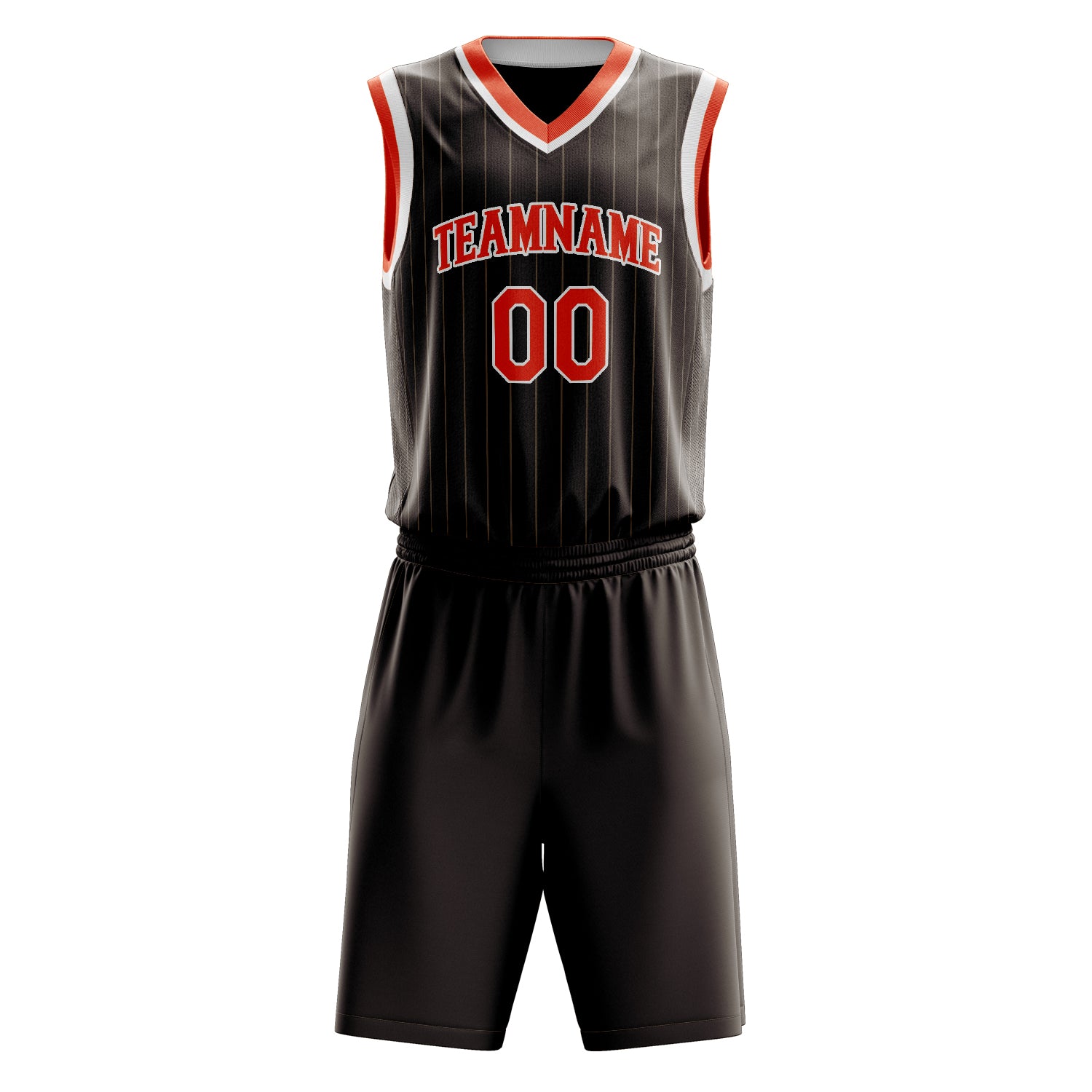 Custom Brown Red Solid Color Basketball Set