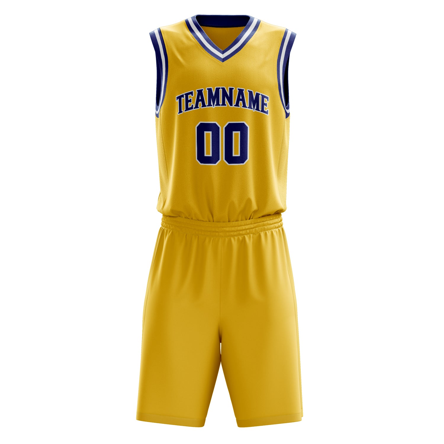 Custom Gold Royal Solid Color Basketball Set
