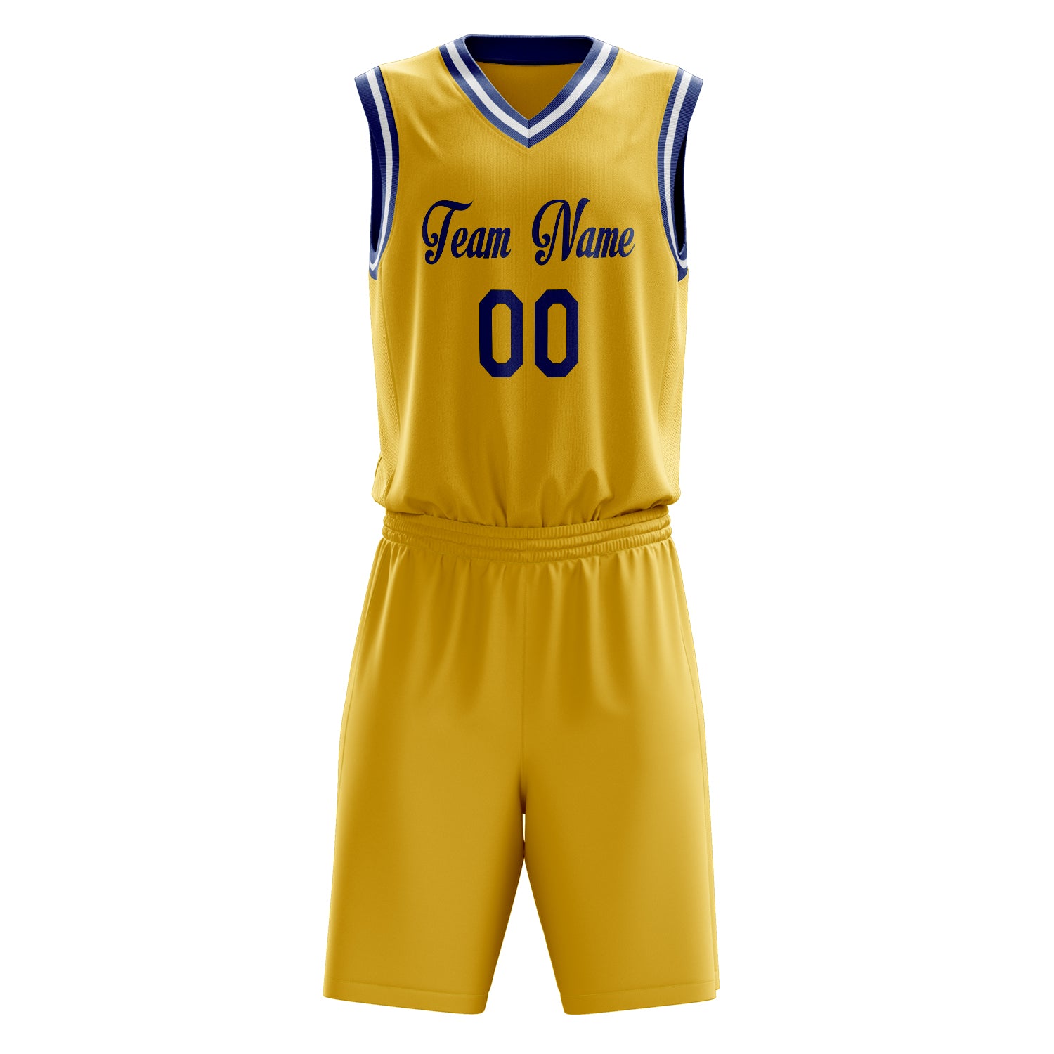 Custom Gold Royal Solid Color Basketball Set